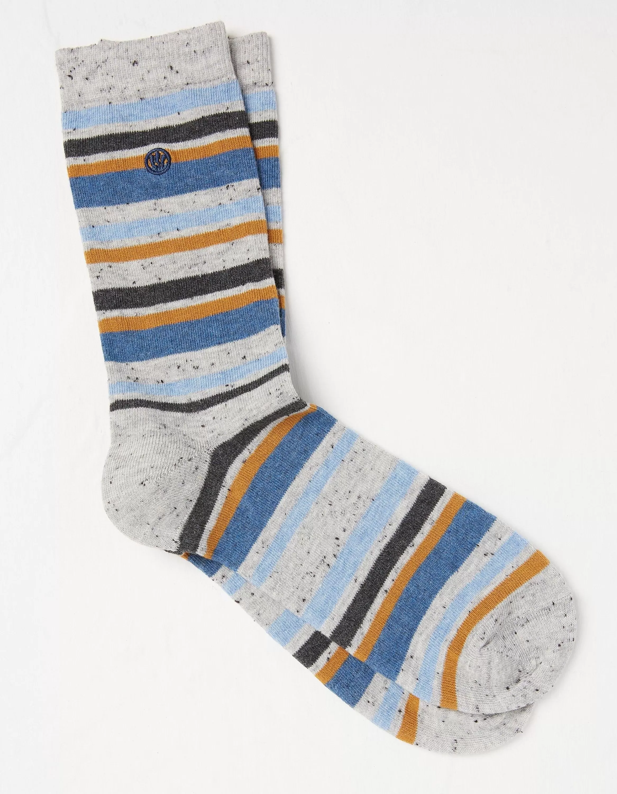 Clearance FatFace 1 Pack Andrew Stripe Socks Light Grey Marl