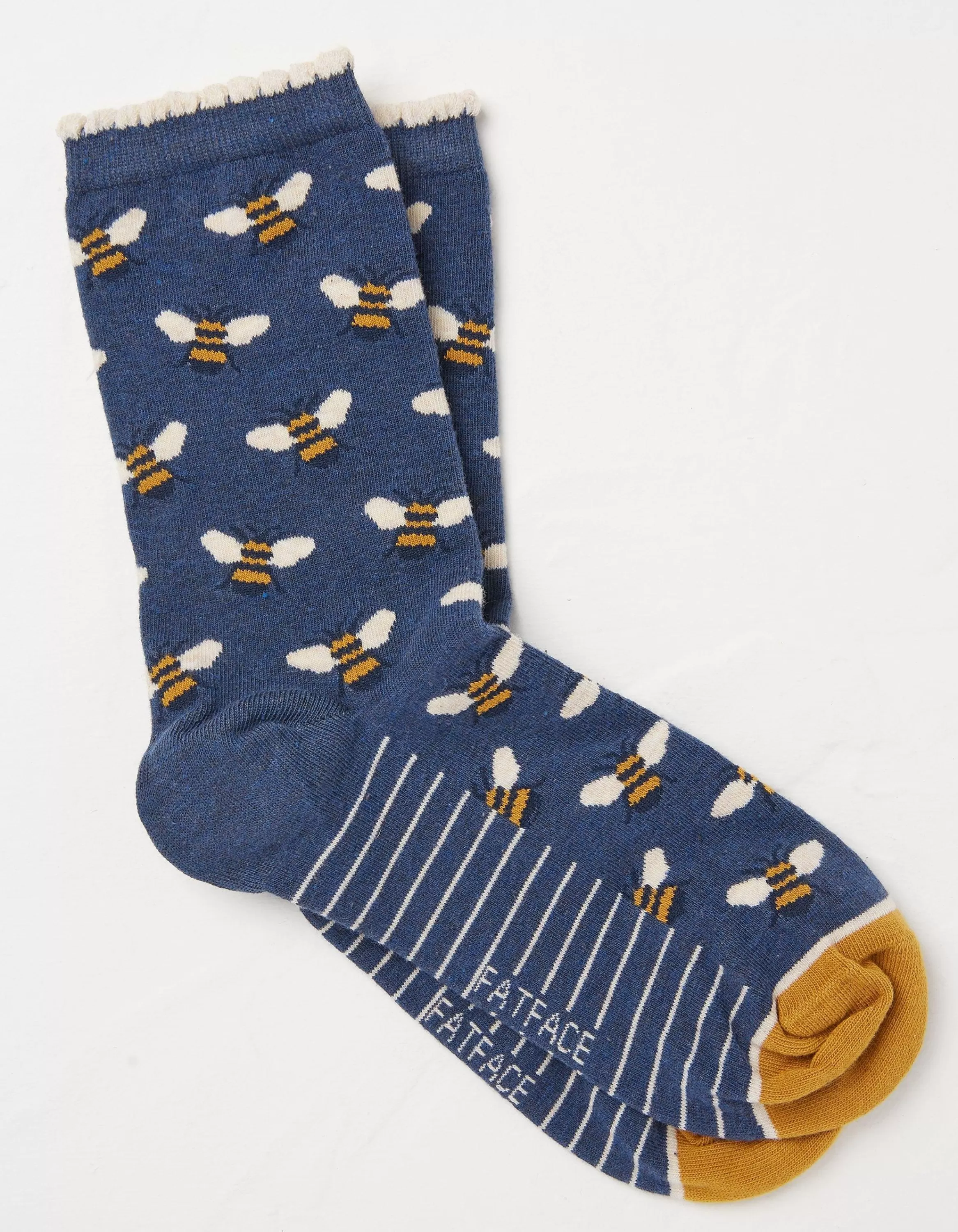 Cheap FatFace 1 Pack Bee Stripe Socks Navy