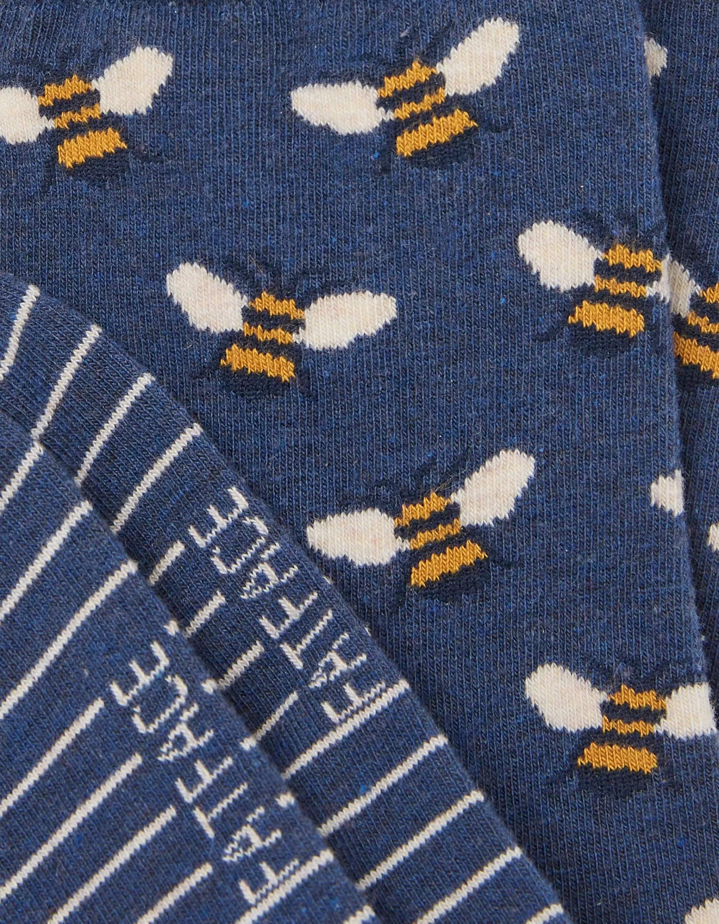 Cheap FatFace 1 Pack Bee Stripe Socks Navy