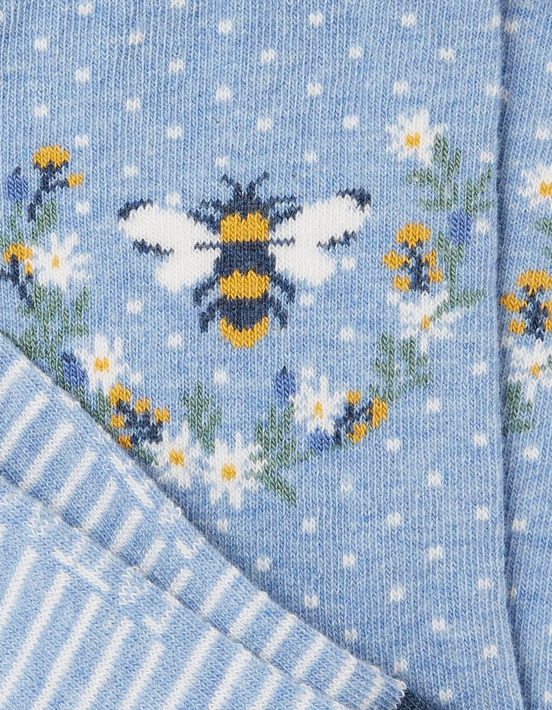 Best Sale FatFace 1 Pack Bee Wreath Socks Light Blue Marl