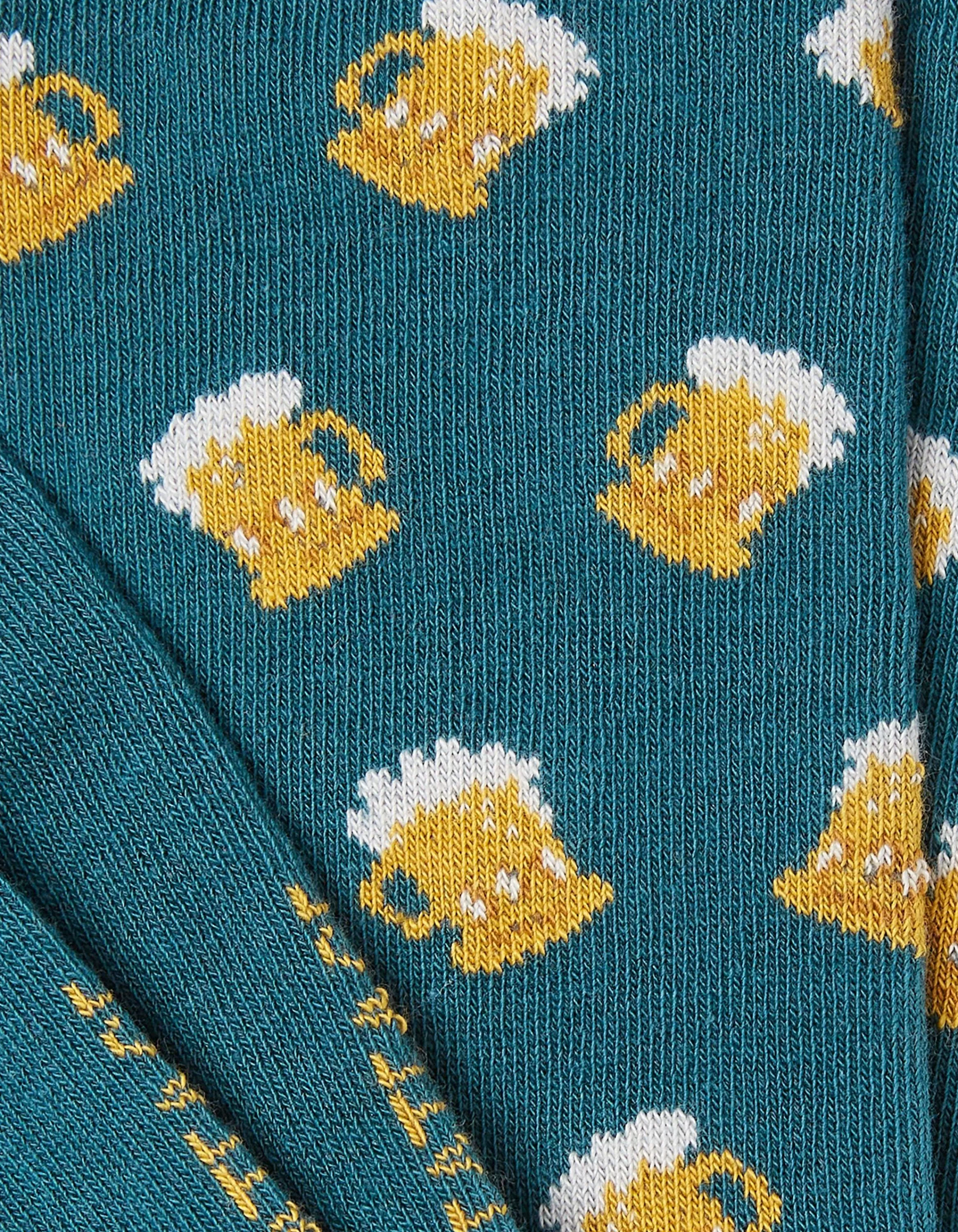 Best FatFace 1 Pack Beer Socks Teal Green