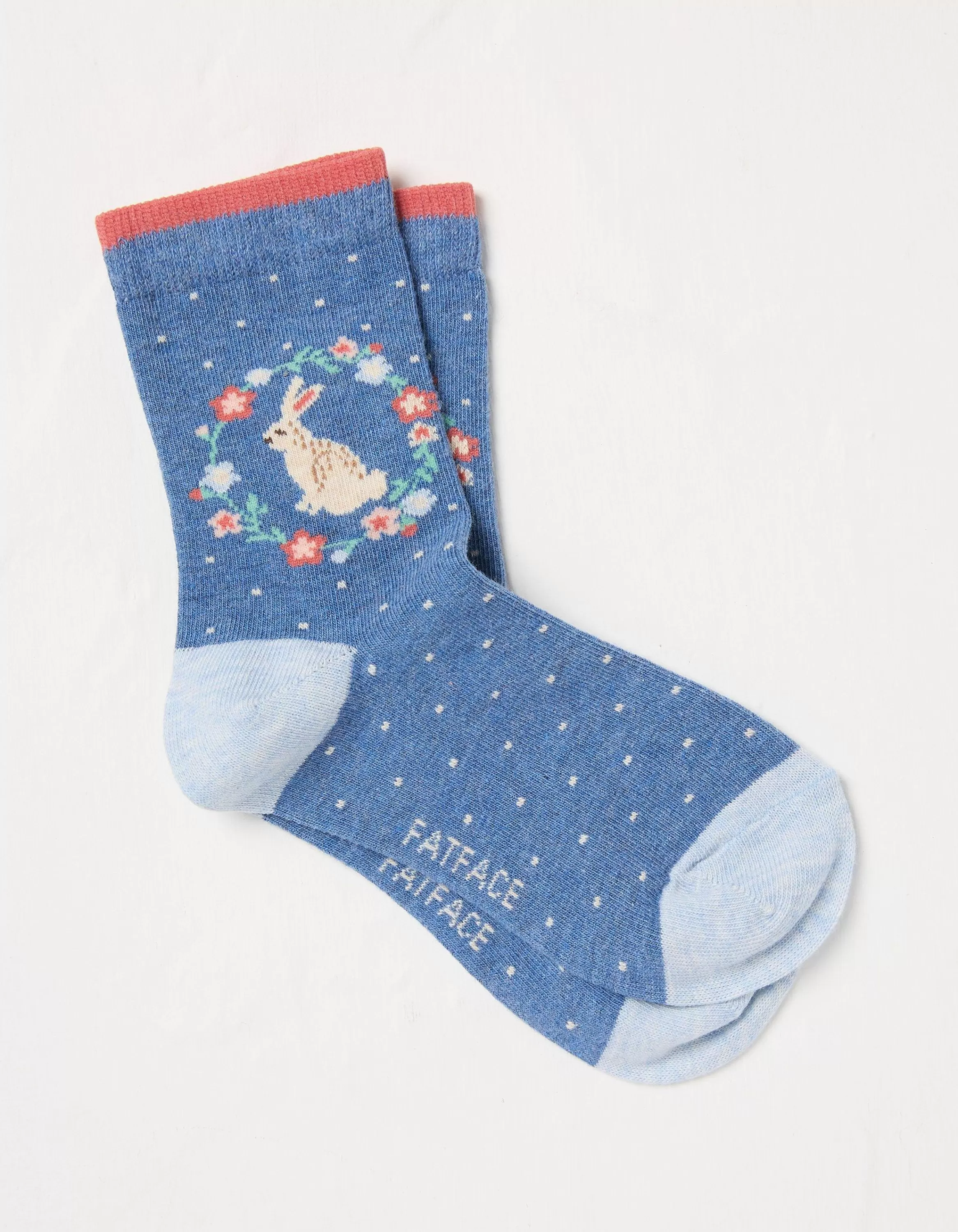 Store FatFace 1 Pack Bunny Socks Light Blue Marl