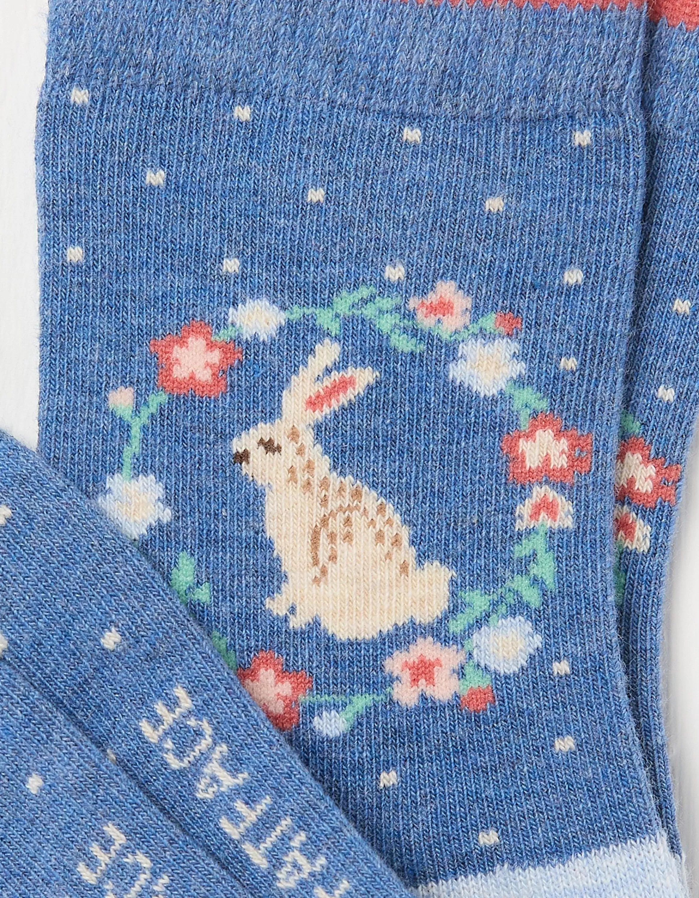 Store FatFace 1 Pack Bunny Socks Light Blue Marl