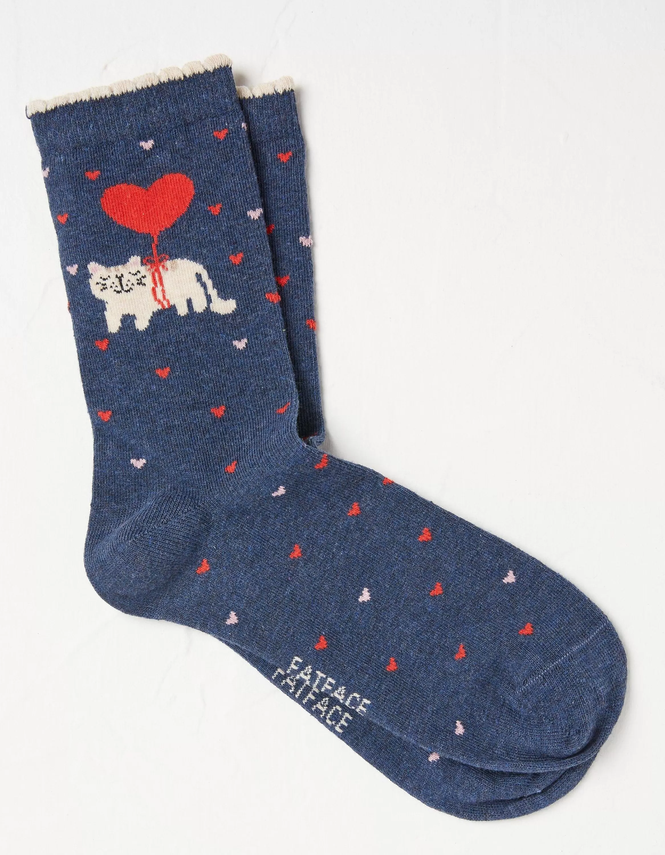 Discount FatFace 1 Pack Cat Balloon Socks Navy