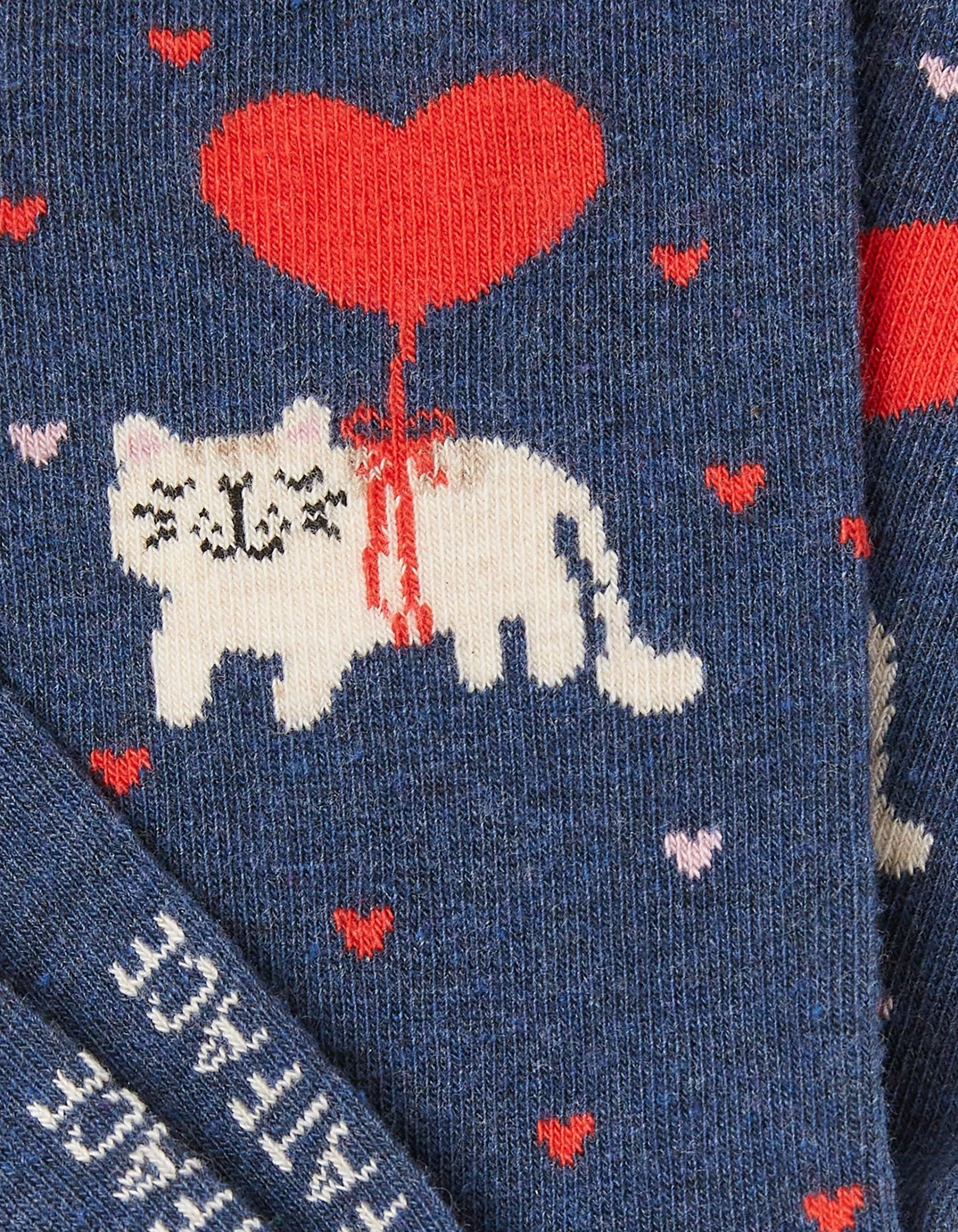 Discount FatFace 1 Pack Cat Balloon Socks Navy