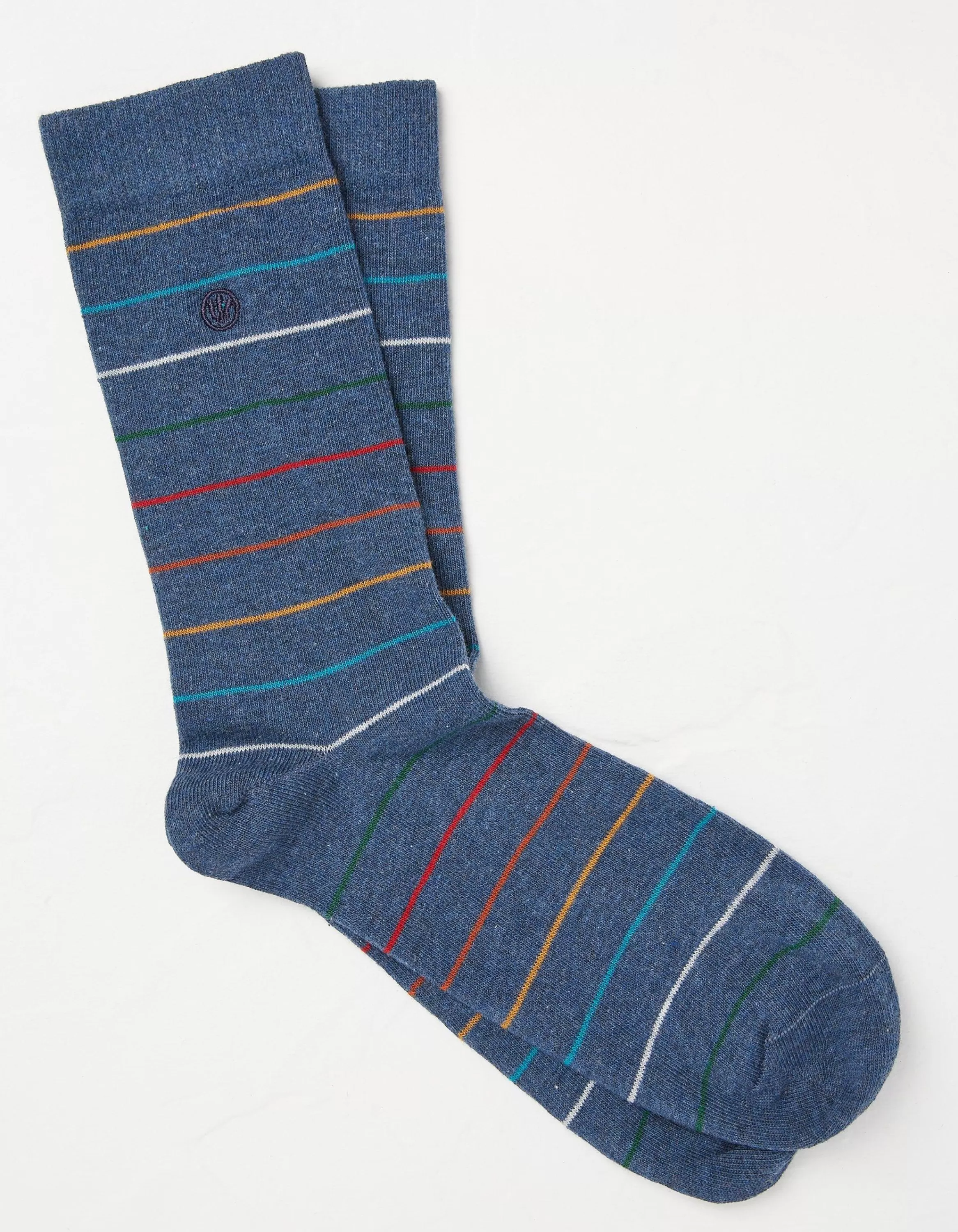 Cheap FatFace 1 Pack Charlie Fine Stripe Socks Blue Marl