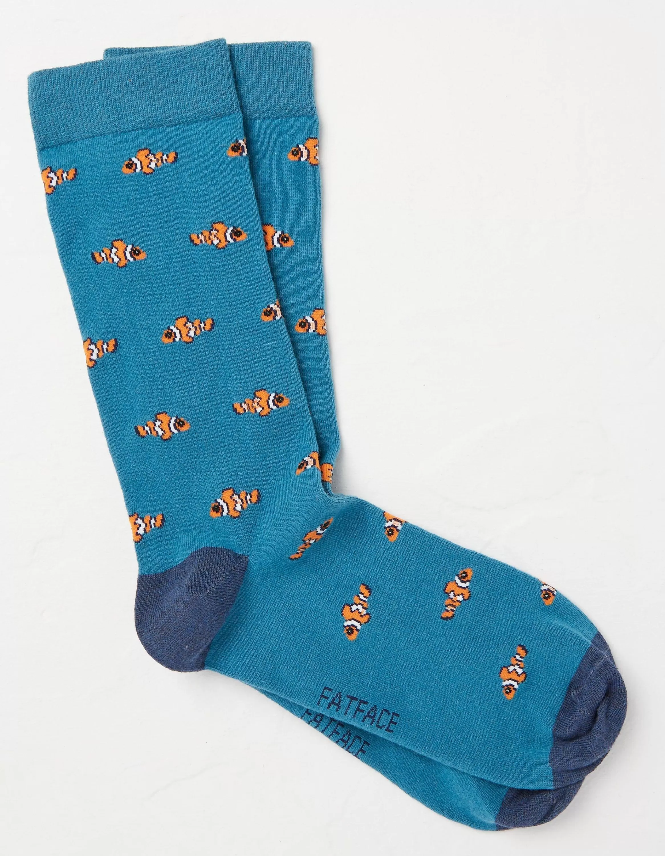 Cheap FatFace 1 Pack Clownfish Socks Teal Green