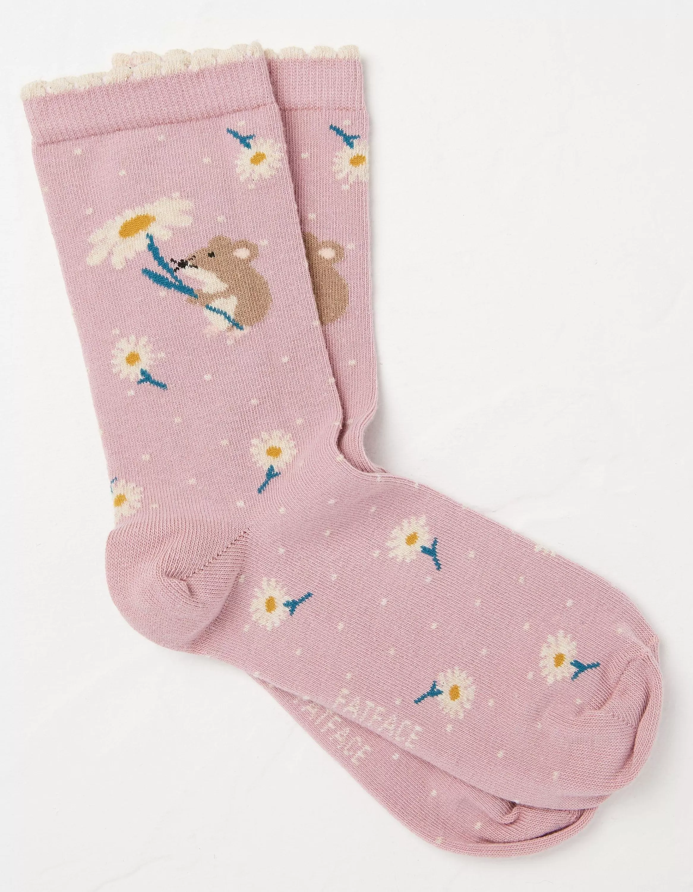 Discount FatFace 1 Pack Daisy Dormouse Socks Pink