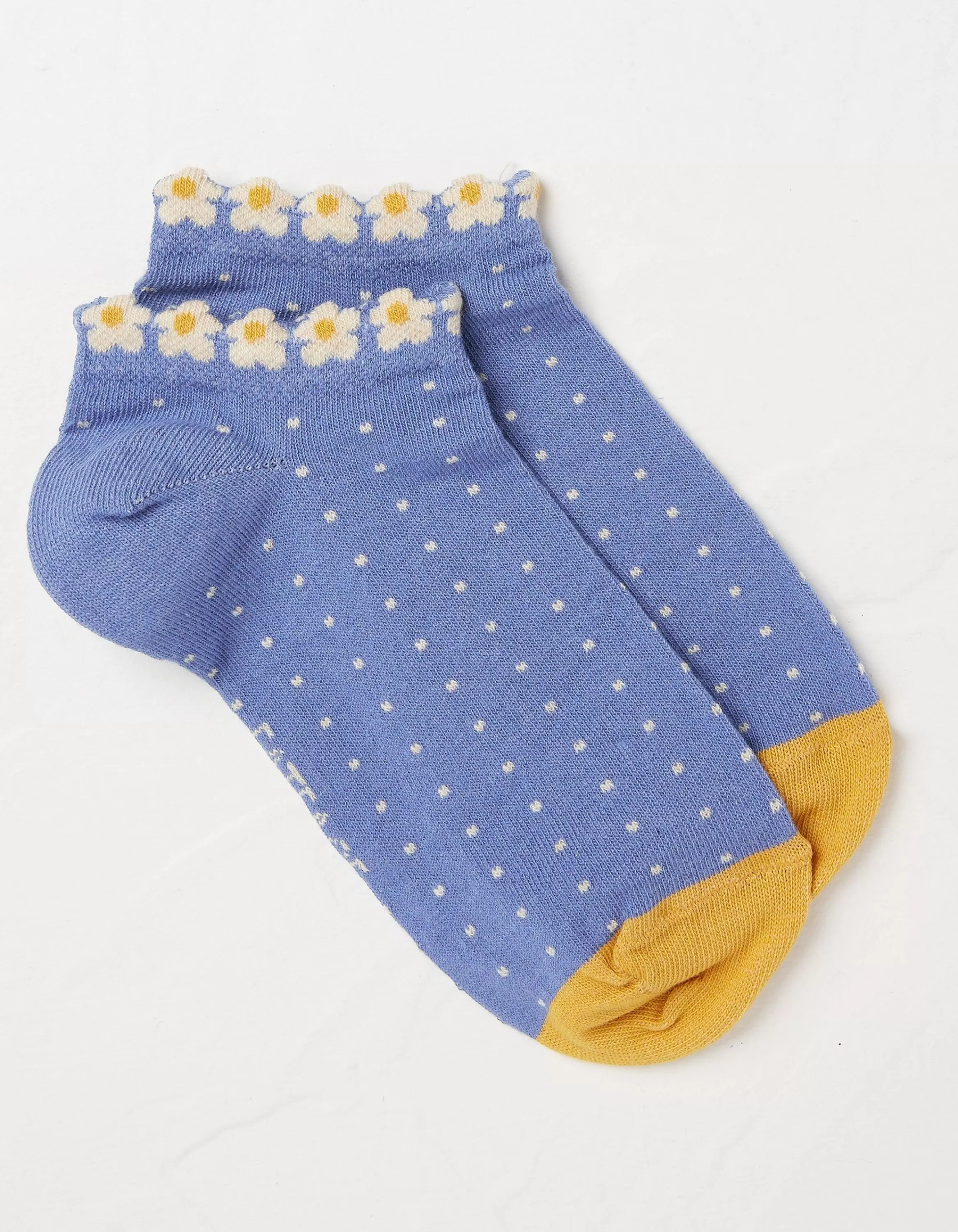 Discount FatFace 1 Pack Daisy Trim Trainer Socks Blue