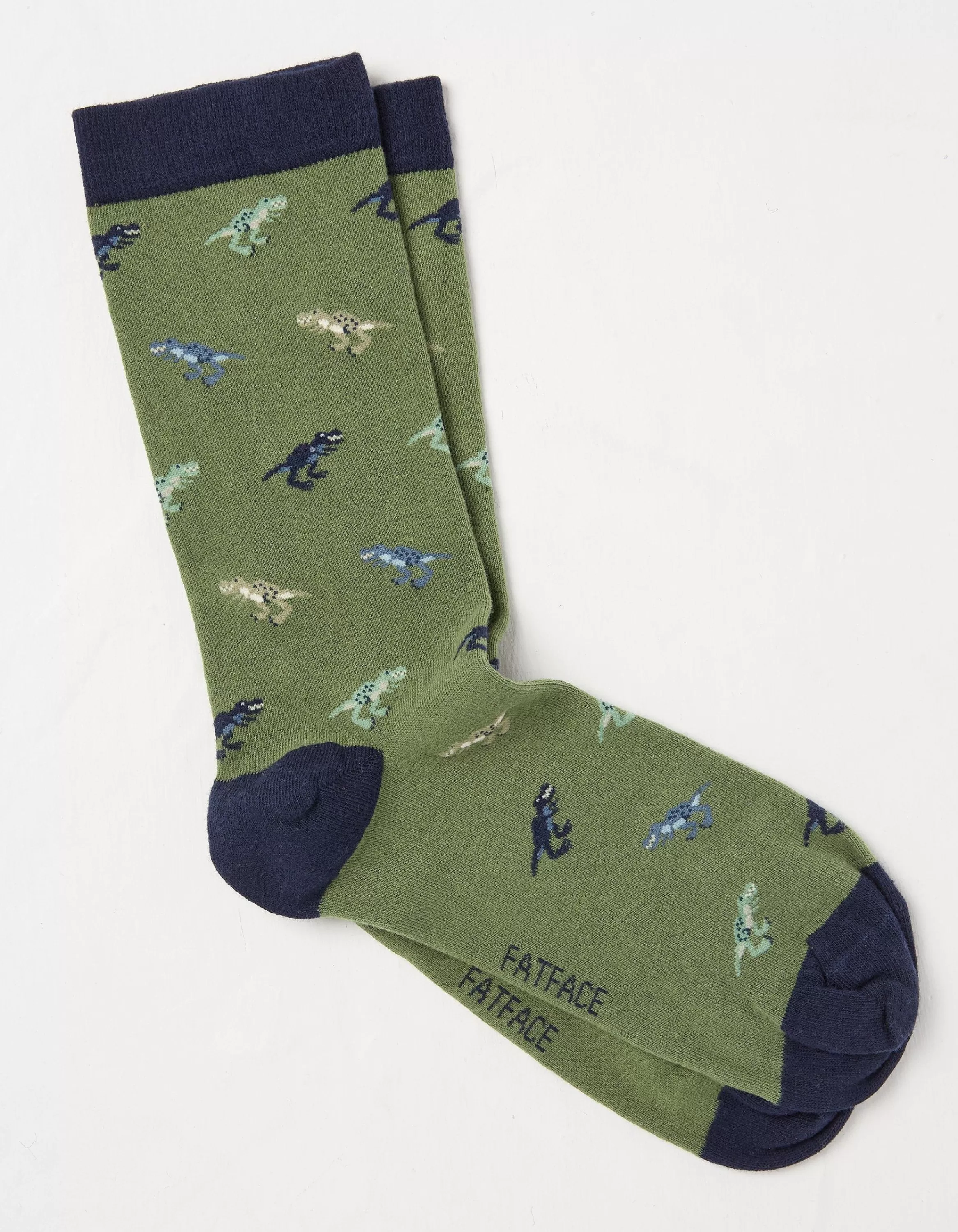 Clearance FatFace 1 Pack Dinosaur Socks Green