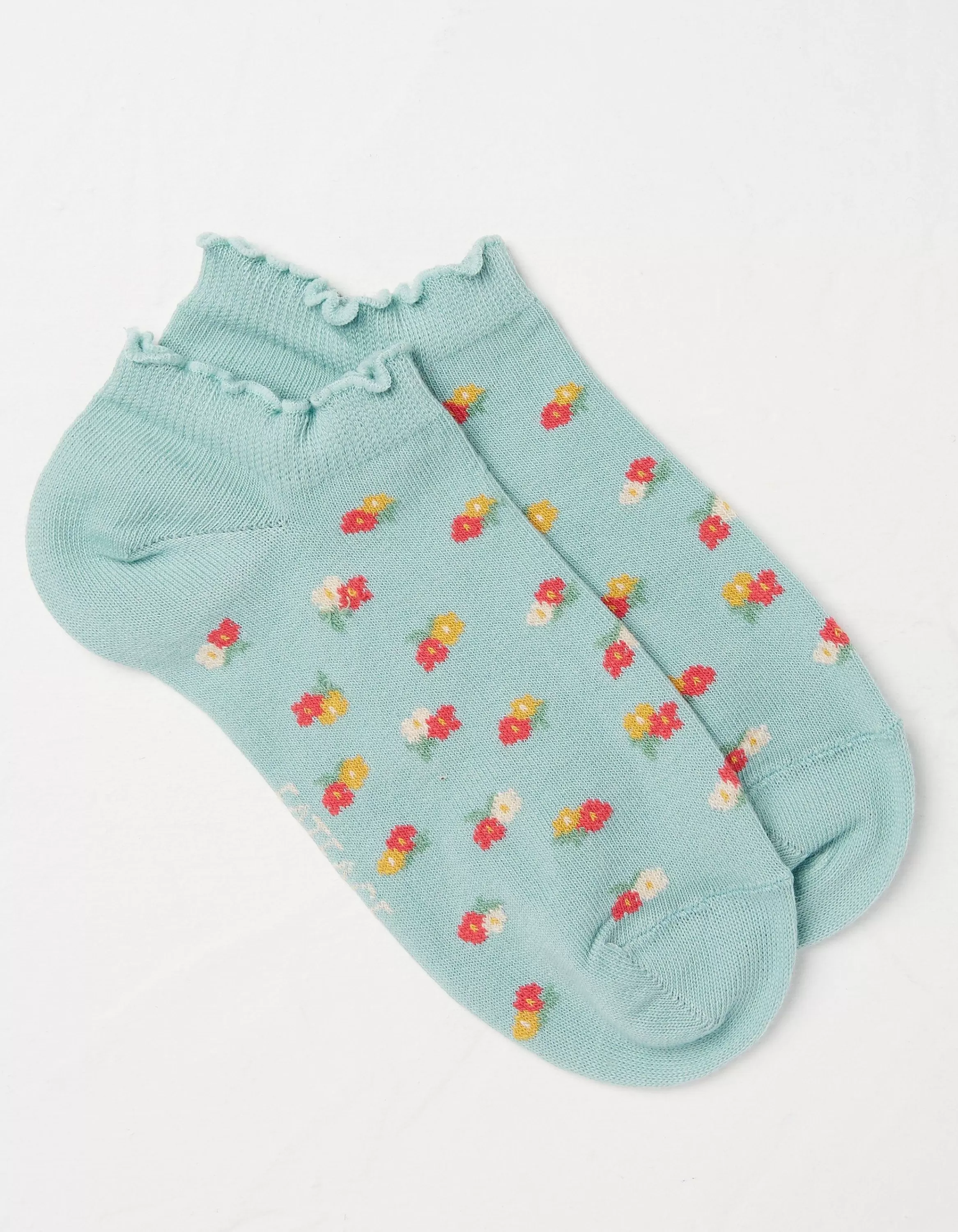 Online FatFace 1 Pack Ditsy Floral Trainer Socks Green Haze