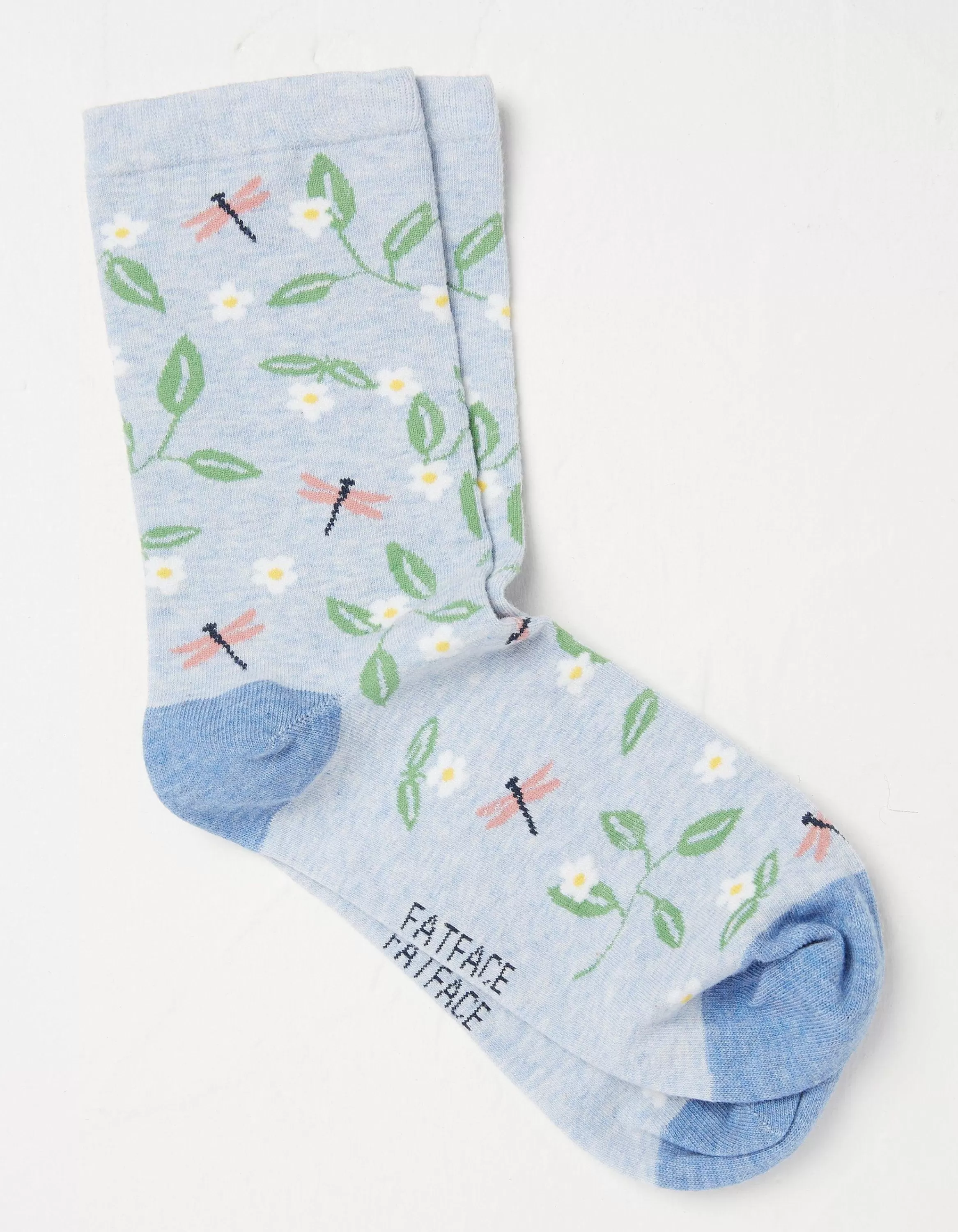 Hot FatFace 1 Pack Dragonfly Socks Light Blue Marl