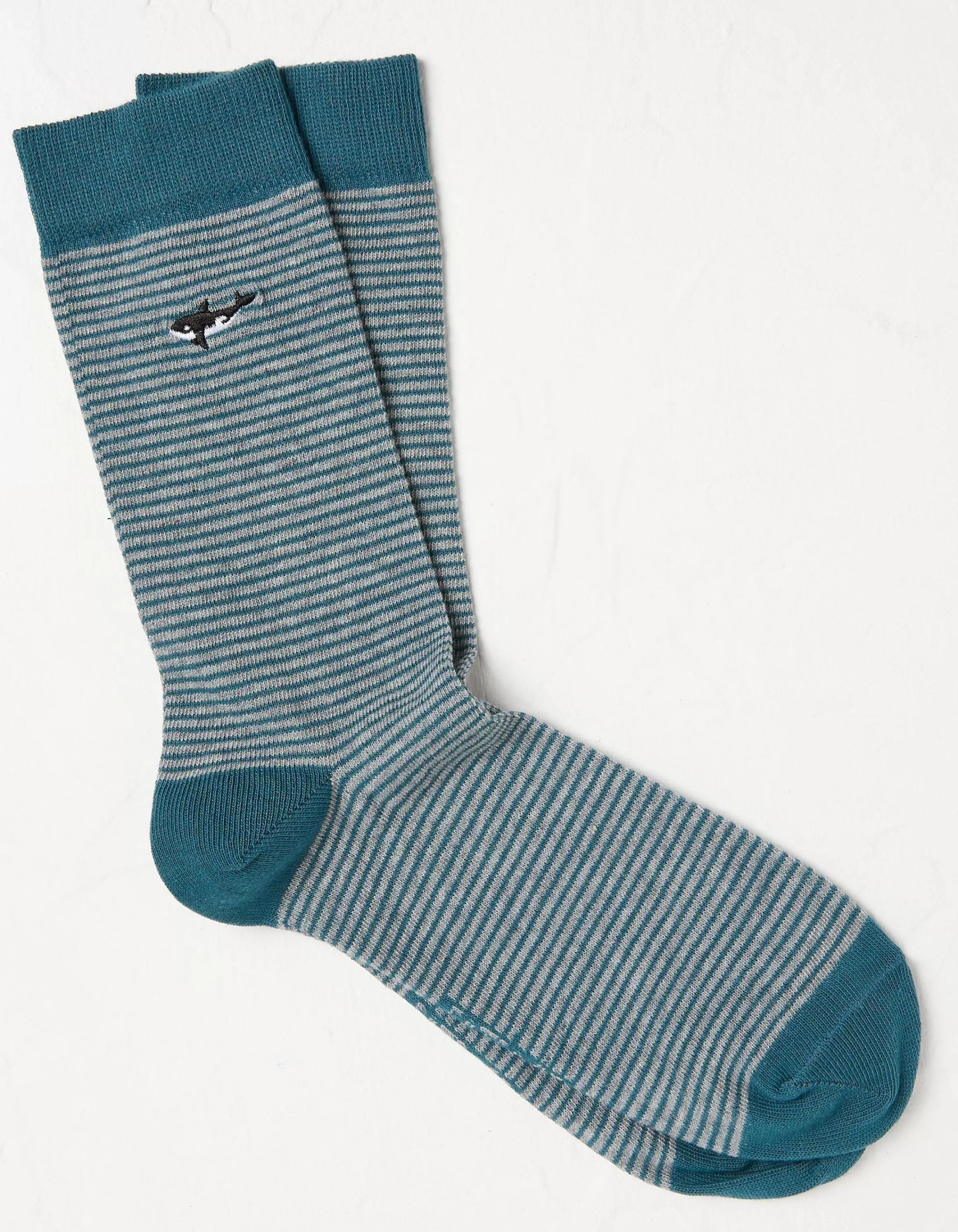 Fashion FatFace 1 Pack Embroidered Whale Socks Teal Green