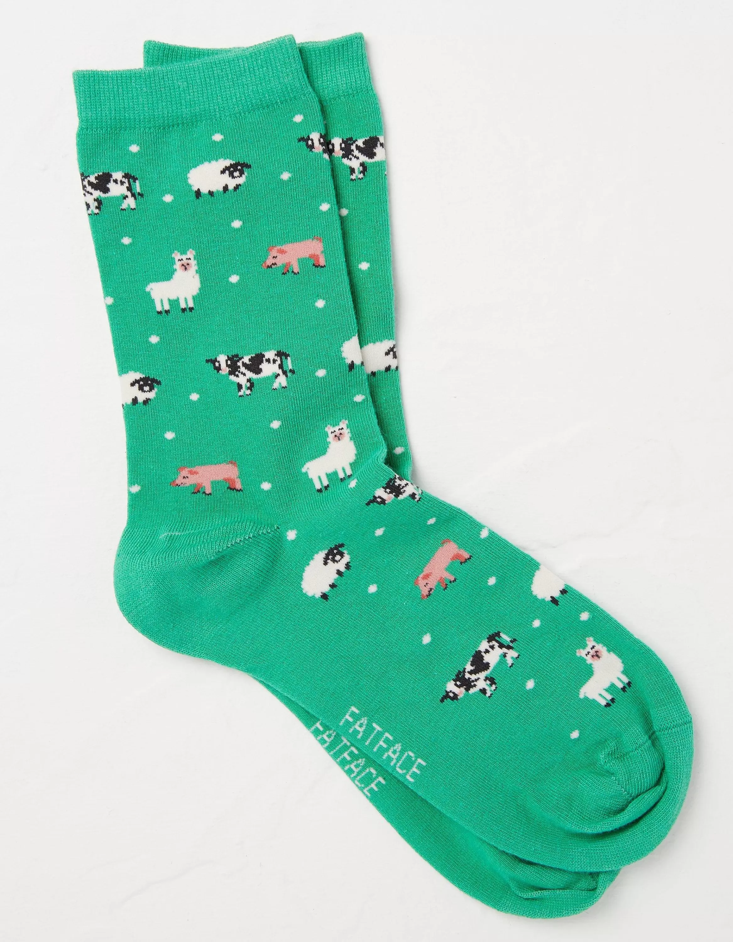 Fashion FatFace 1 Pack Farm Animal Socks Emerald Green