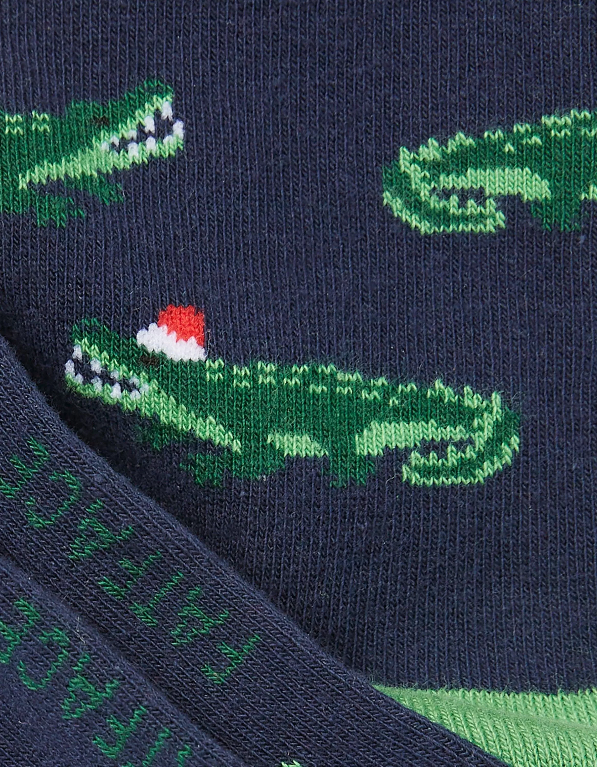 Clearance FatFace 1 Pack Festive Crocodile Socks Navy