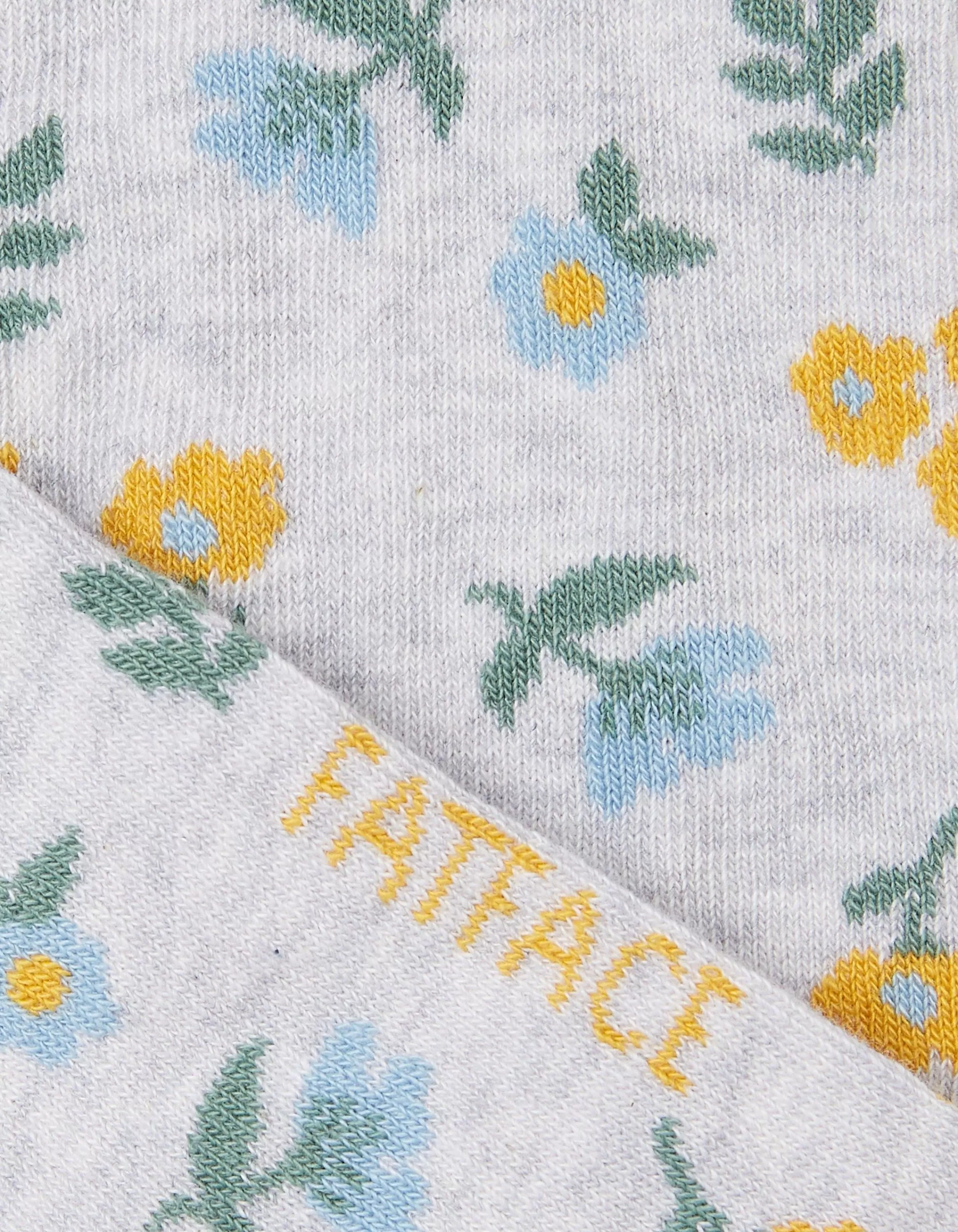 Store FatFace 1 Pack Floral Trainer Socks Grey Marl