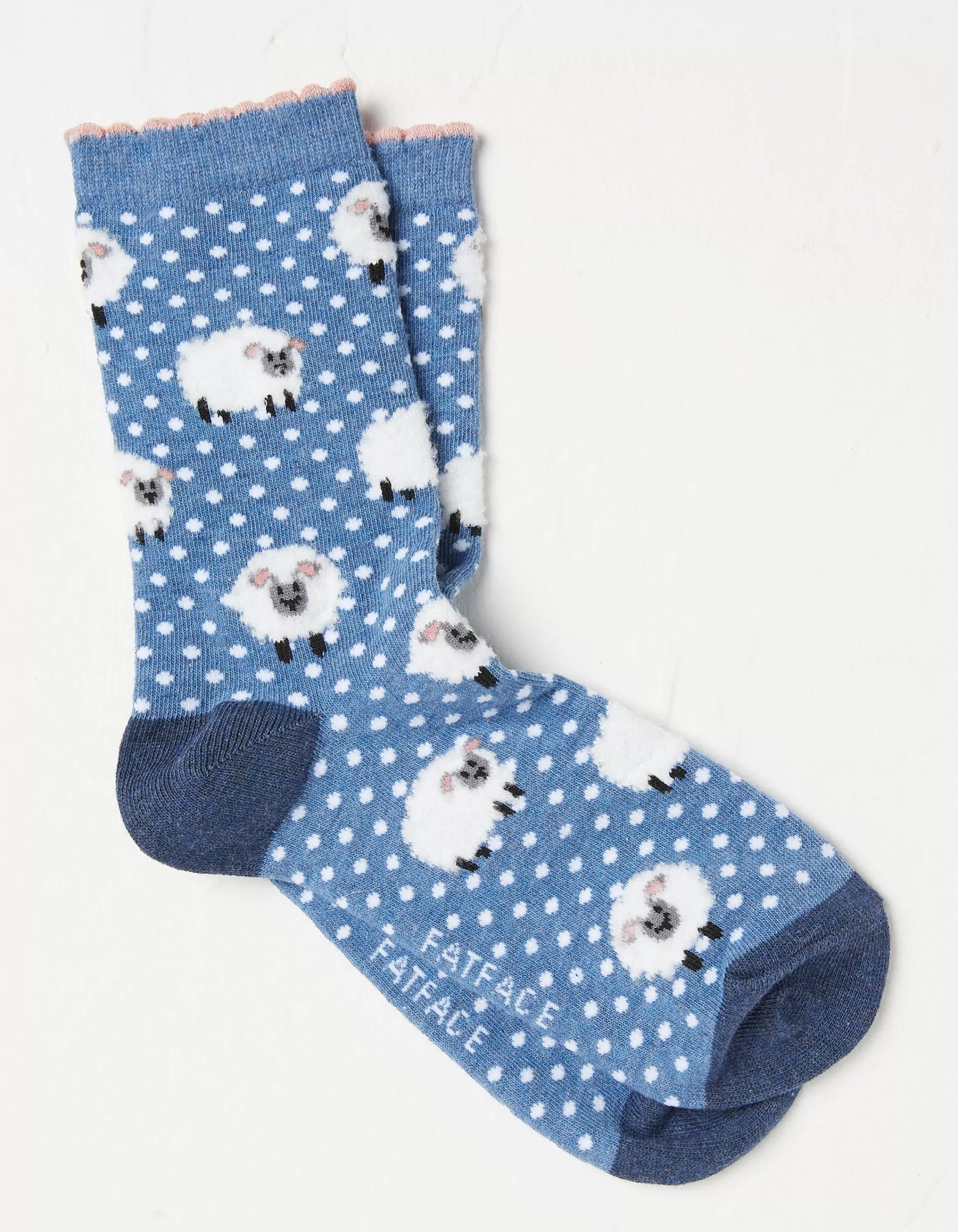 Discount FatFace 1 Pack Fluffy Sheep Socks Cobalt Blue