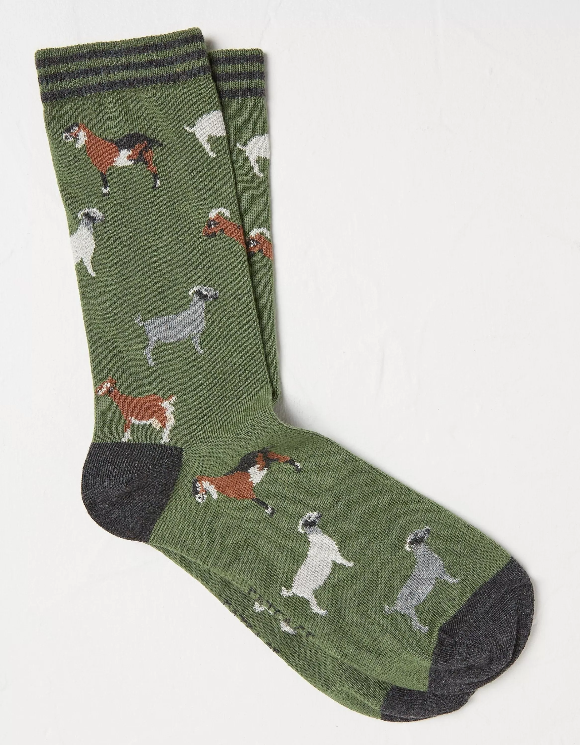 Cheap FatFace 1 Pack Goat Socks Dark Green