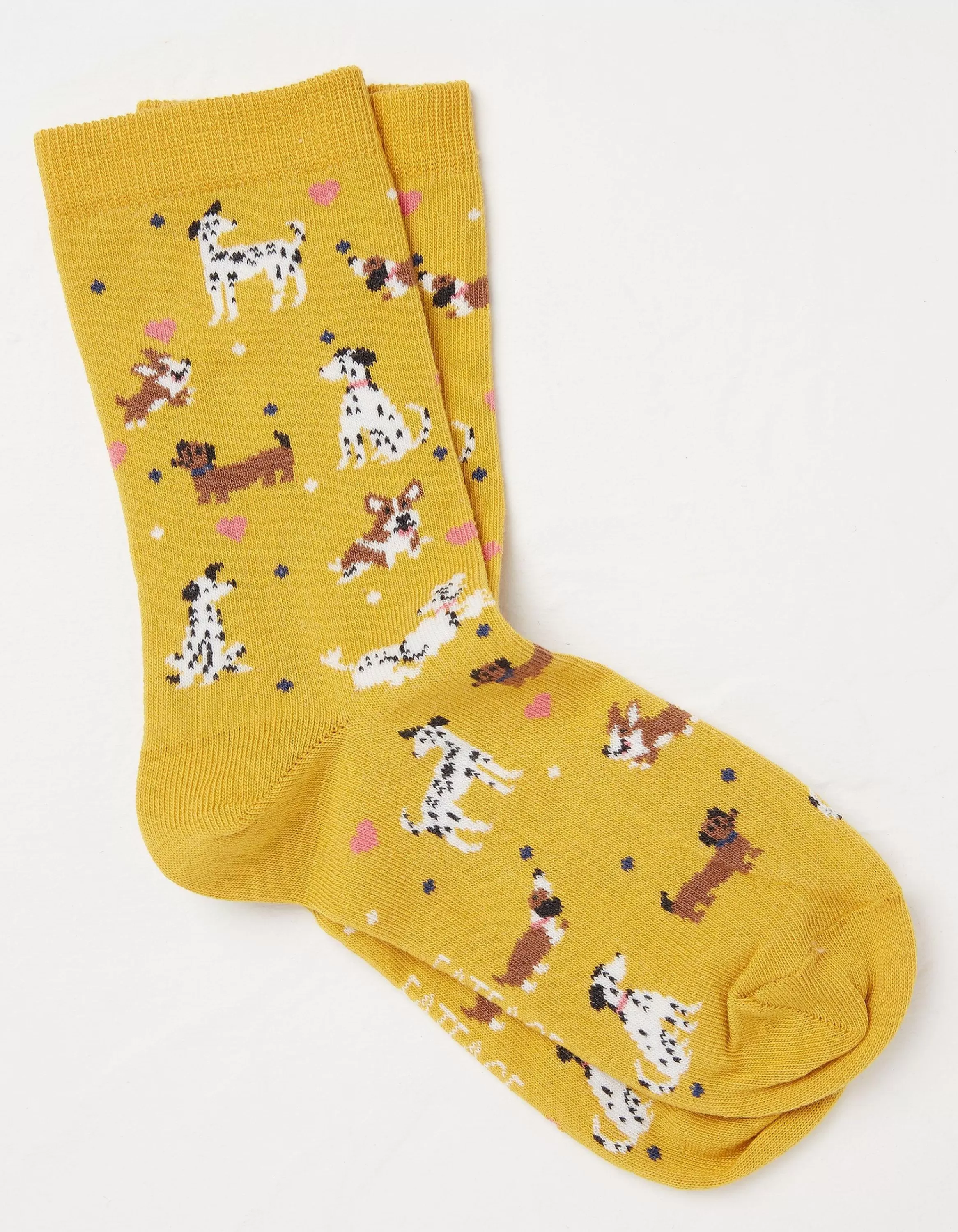 Store FatFace 1 Pack Happy Dogs Socks Mustard Yellow