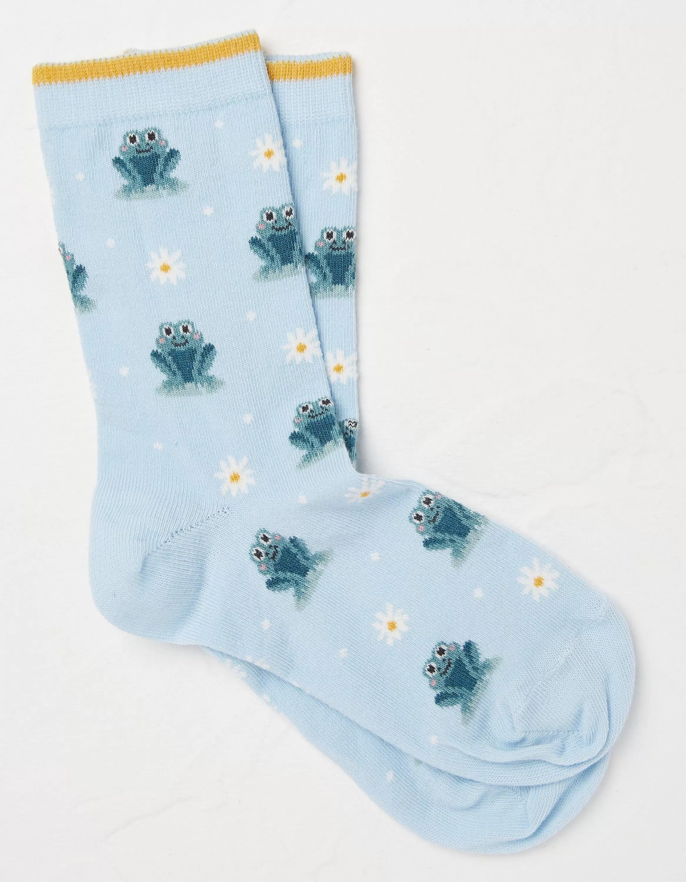 Best Sale FatFace 1 Pack Lily Pad Frog Socks Ice Blue