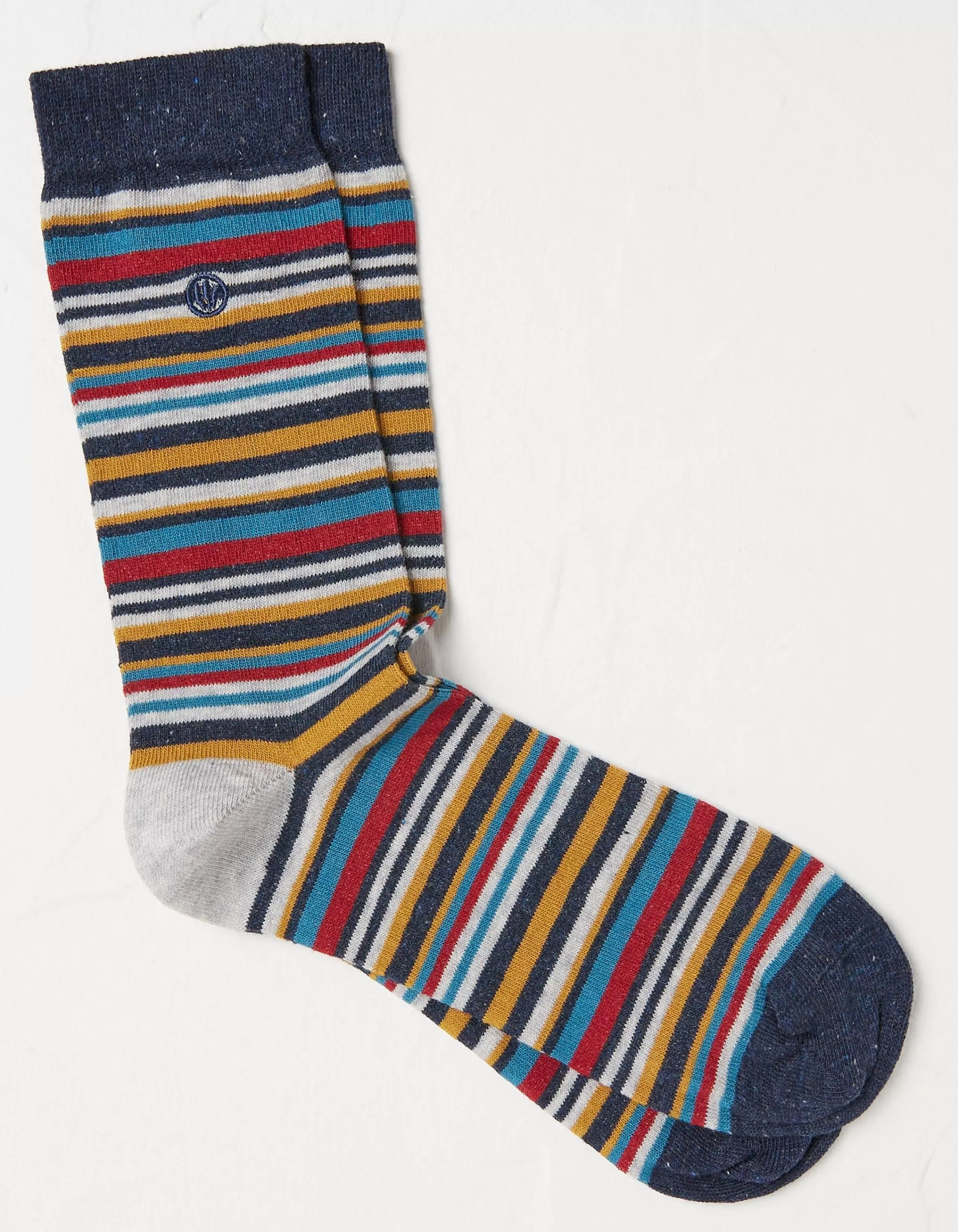 Cheap FatFace 1 Pack Max Multi Stripe Socks Navy