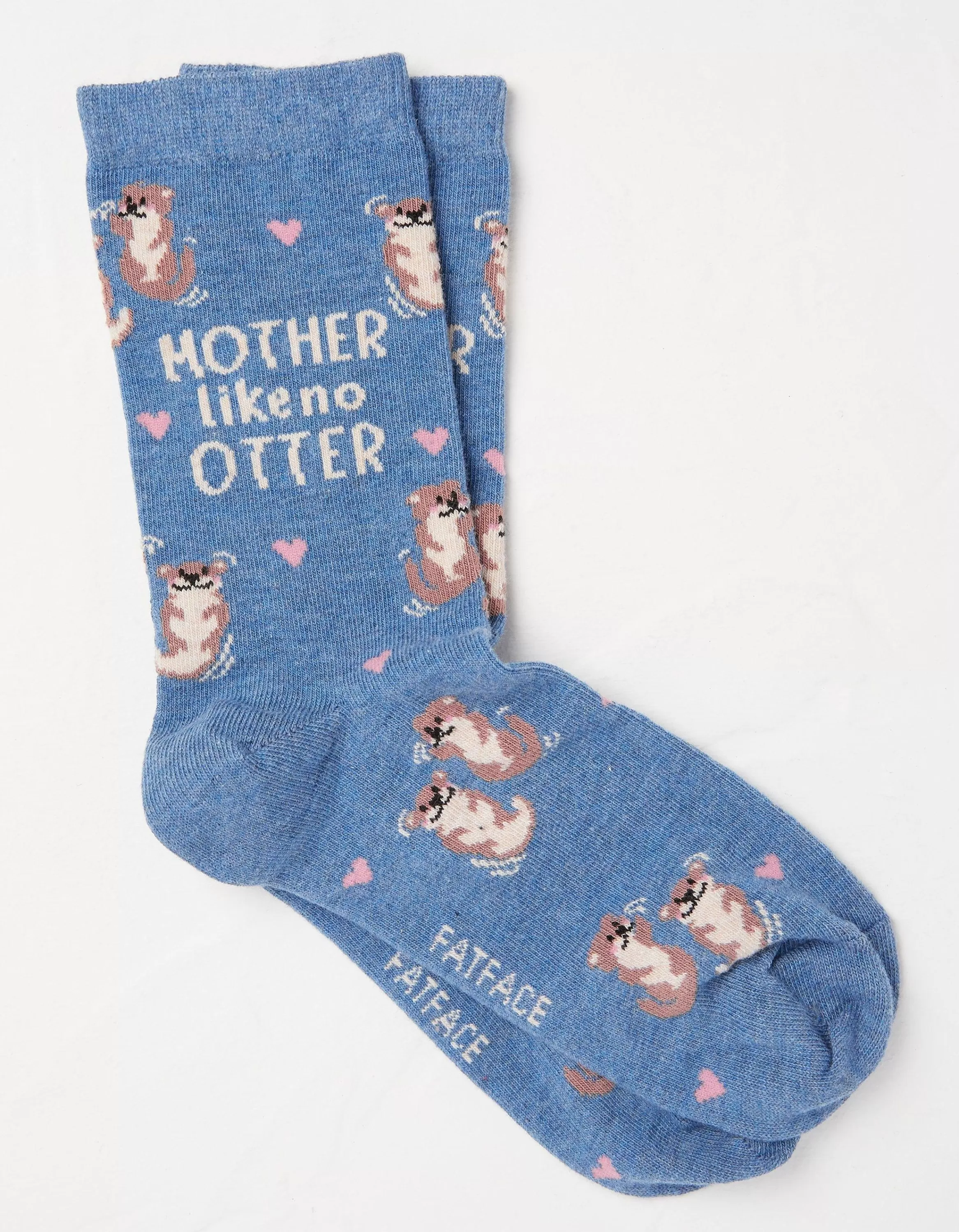 New FatFace 1 Pack Mother Like No Otter Socks Blue Marl