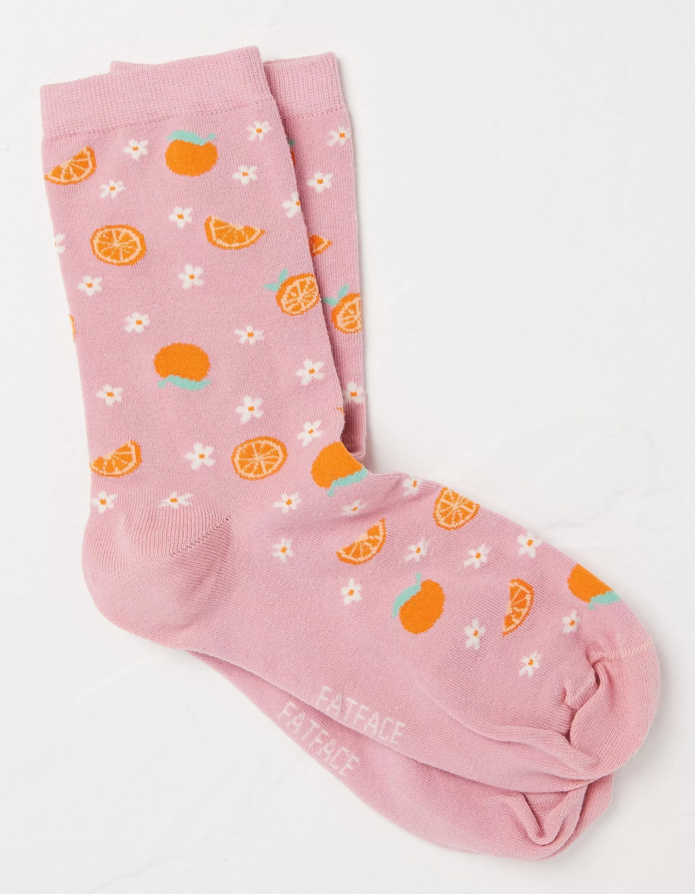 Cheap FatFace 1 Pack Orange Socks Pink