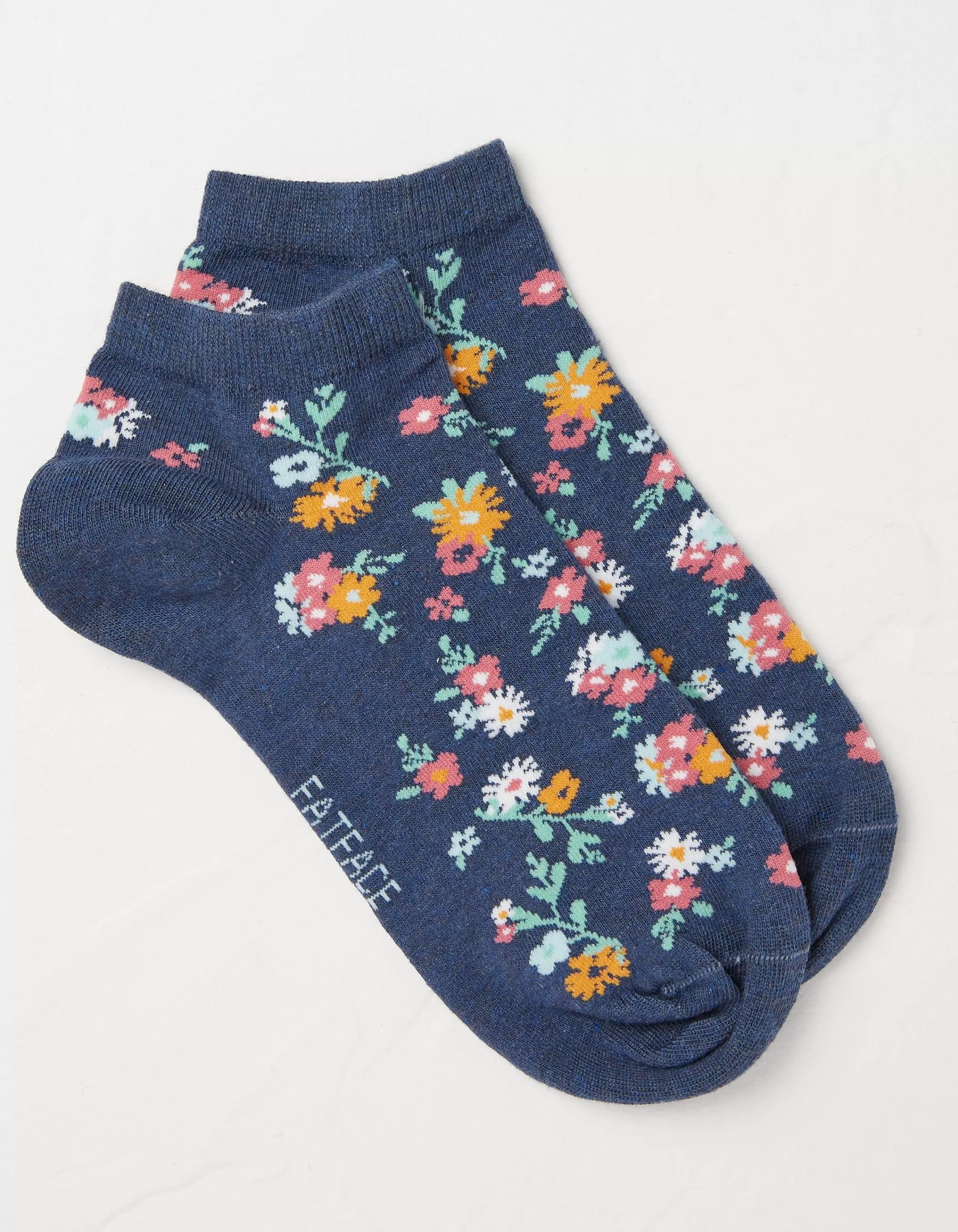 Cheap FatFace 1 Pack Pop Floral Trainer Socks Navy