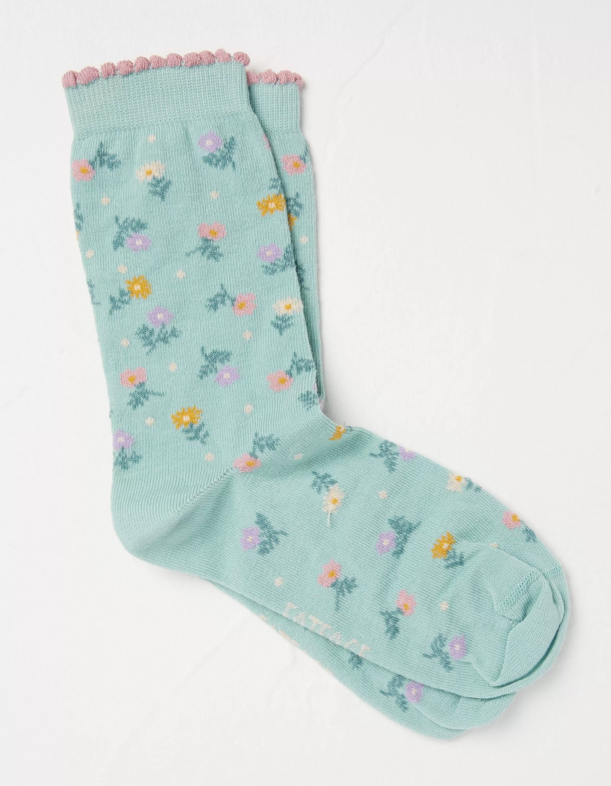 Clearance FatFace 1 Pack Pretty Floral Socks Green Haze