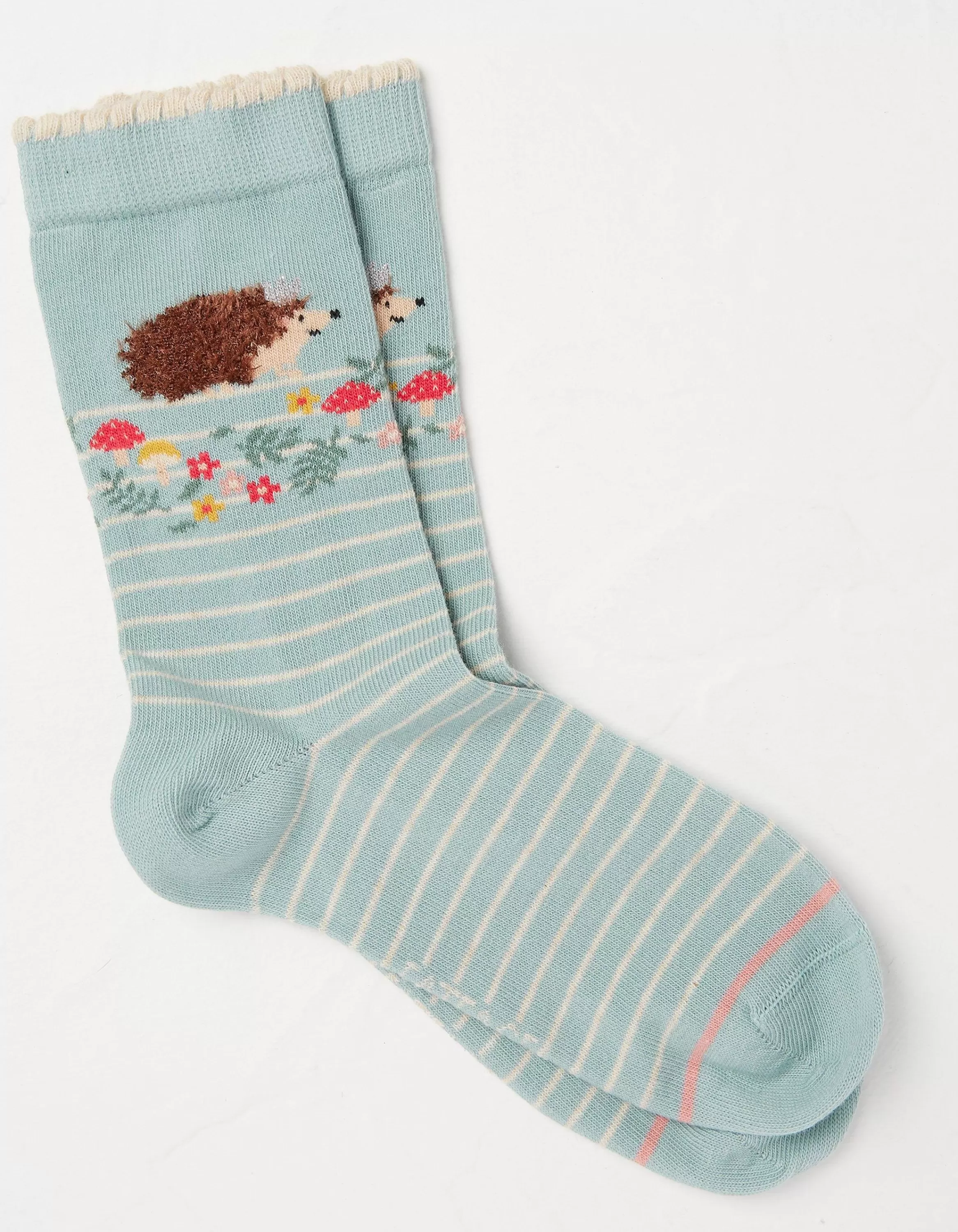 Hot FatFace 1 Pack Queen Hedgehog Socks Green Haze