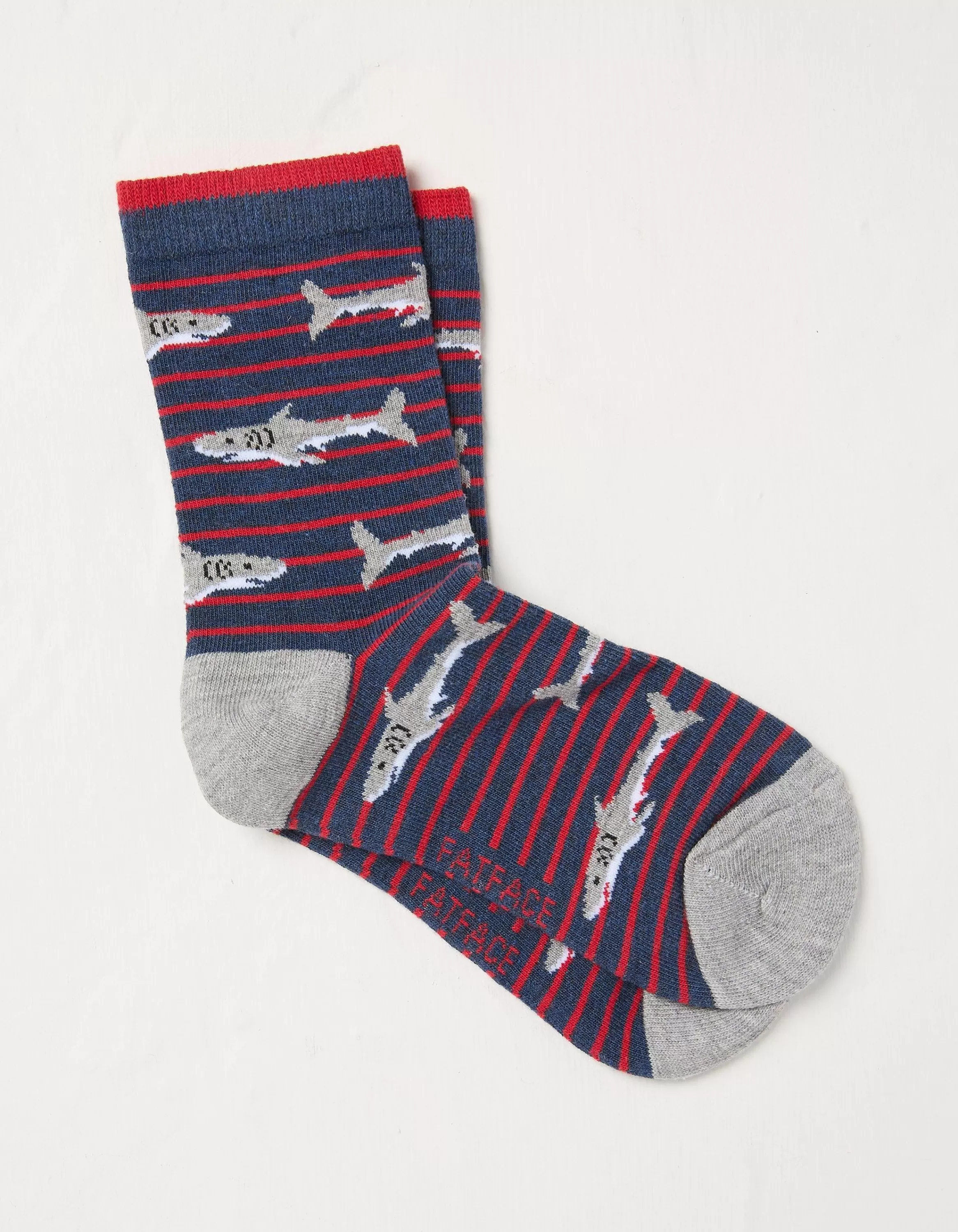 Outlet FatFace 1 Pack Shark Socks Navy