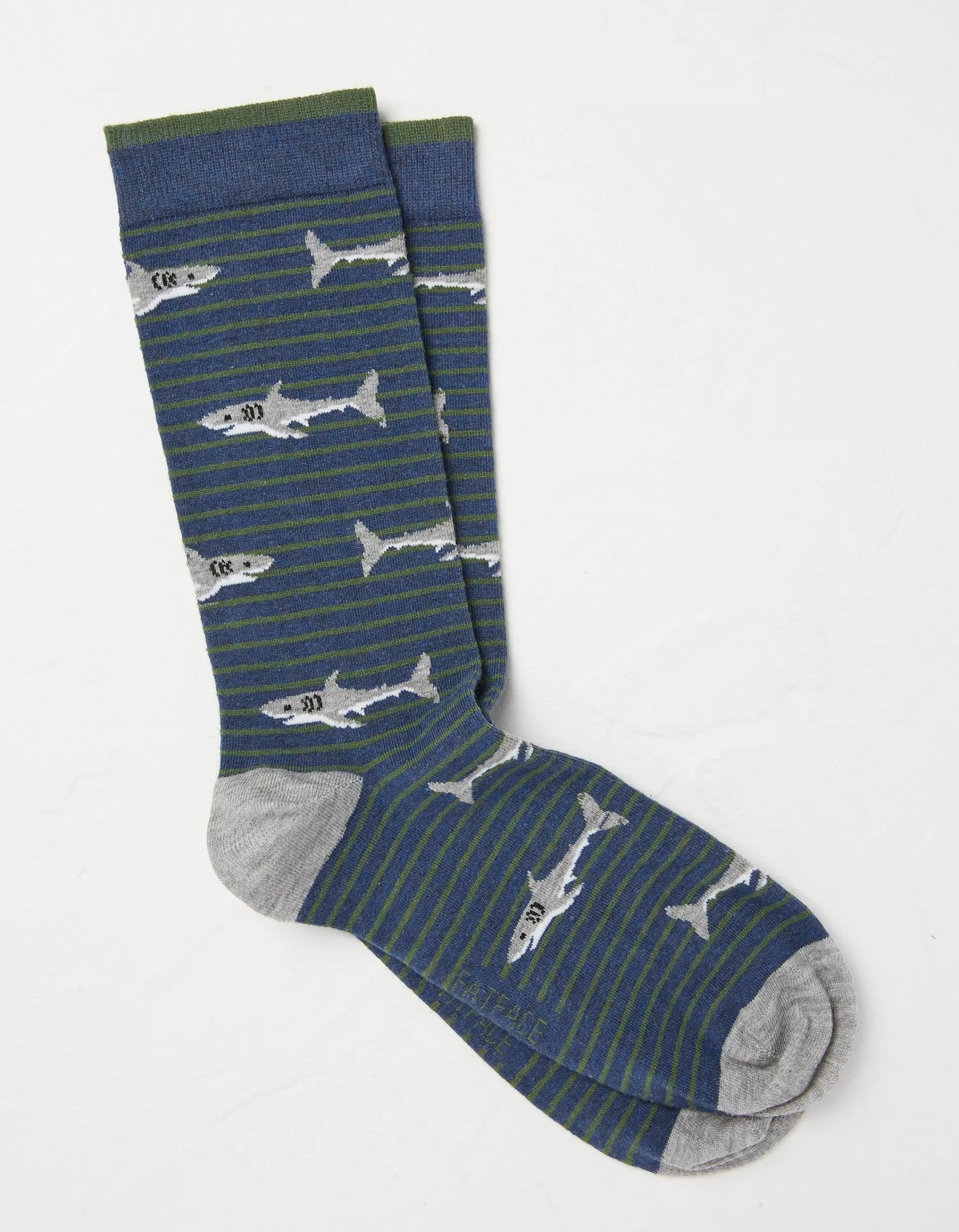 Best FatFace 1 Pack Shark Stripe Socks Navy