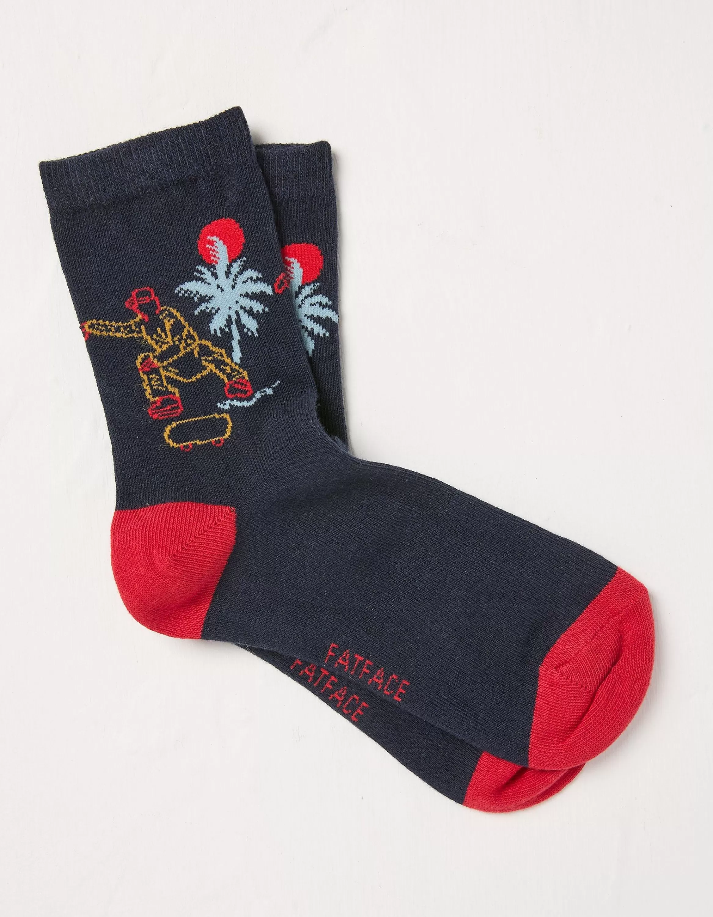 New FatFace 1 Pack Skate Socks Red