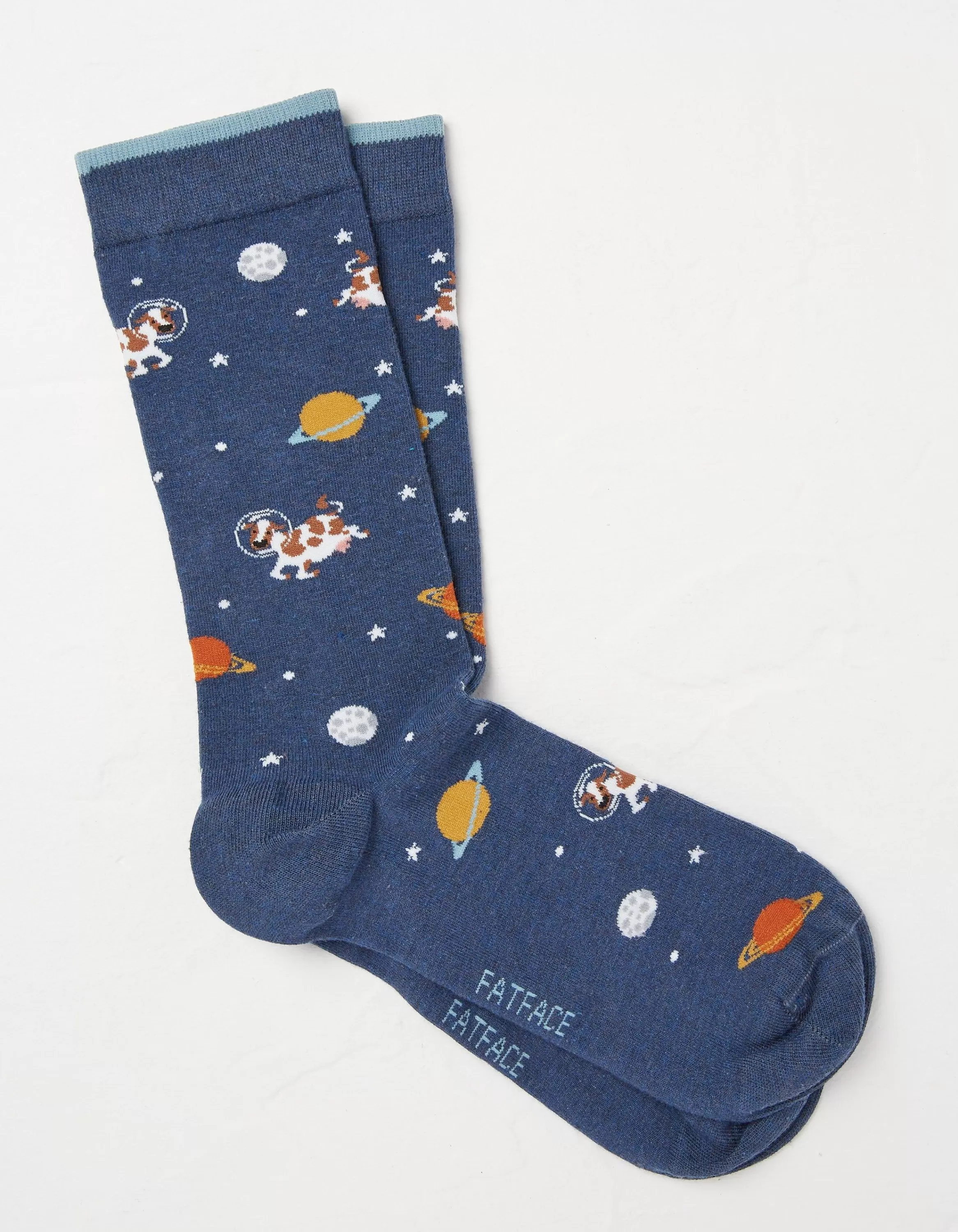 Sale FatFace 1 Pack Space Cow Socks Navy