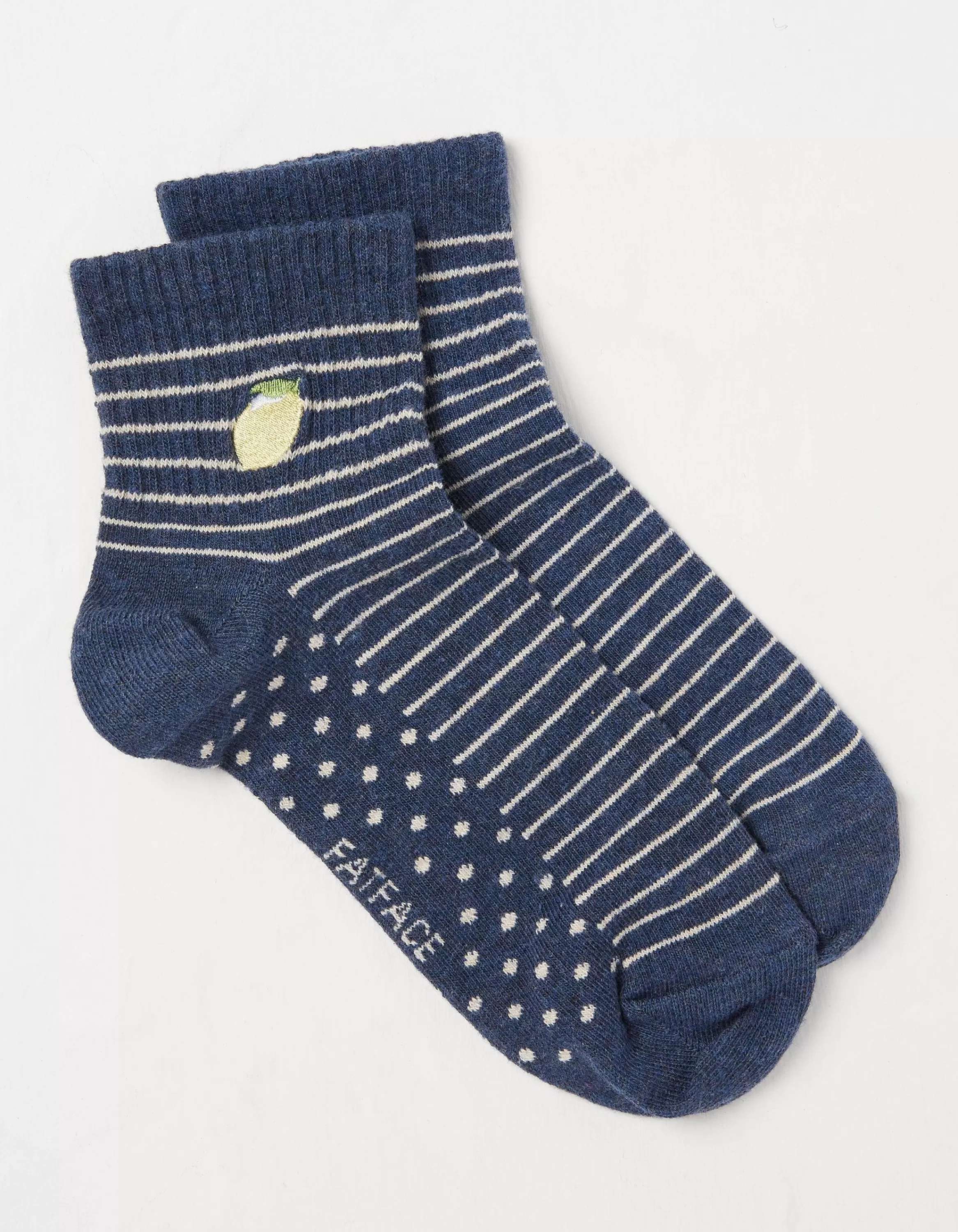 Discount FatFace 1 Pack Stripe Lemon Socks Navy