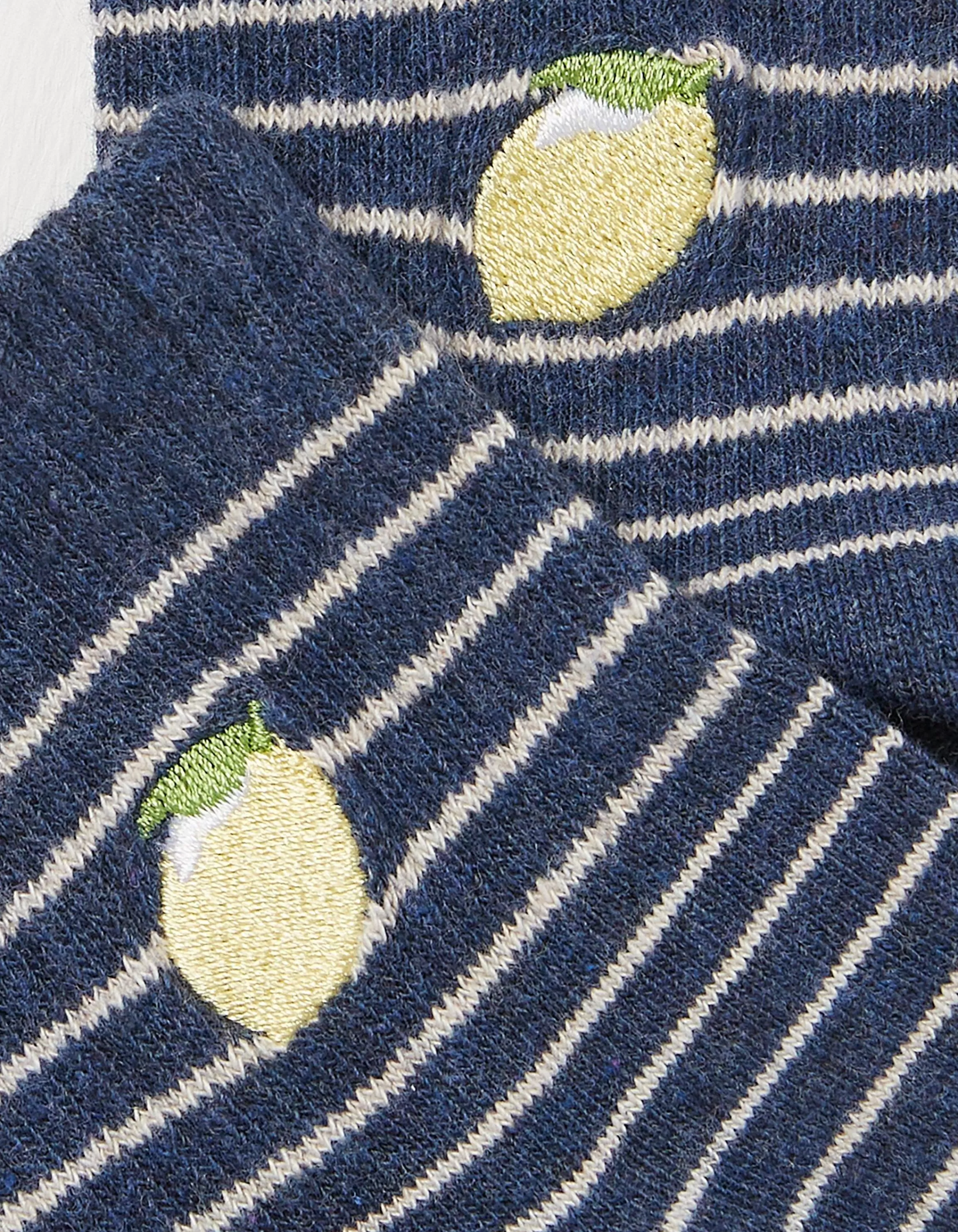 Discount FatFace 1 Pack Stripe Lemon Socks Navy