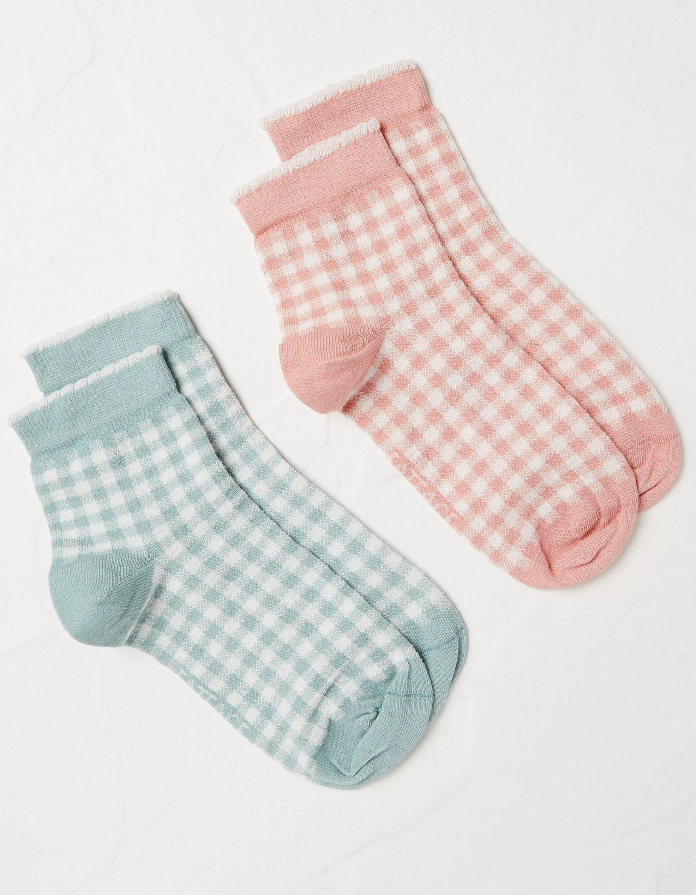 Cheap FatFace 2 Pack Gingham Socks Multi