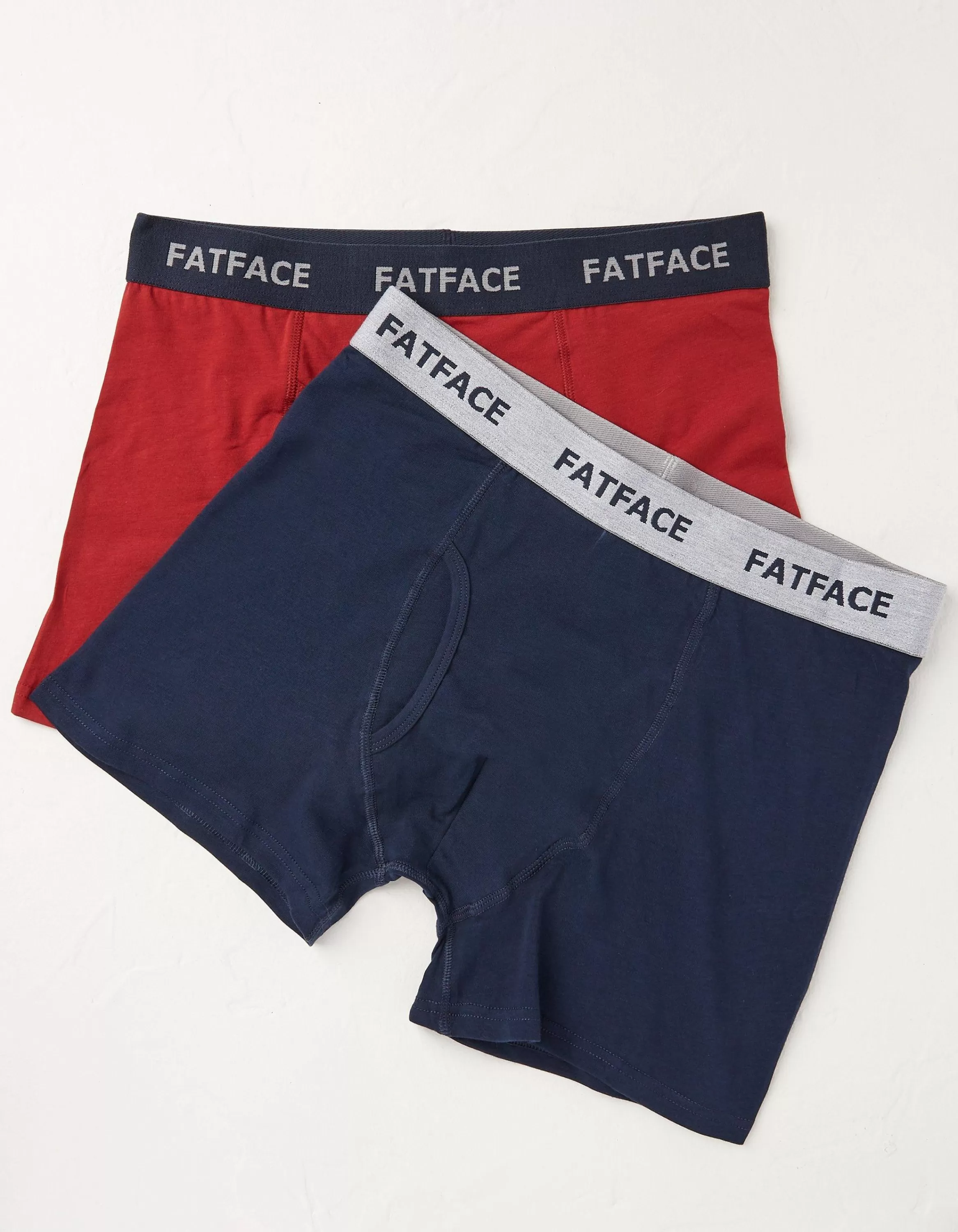 Hot FatFace 2 Pack Plain Boxers Bright Red