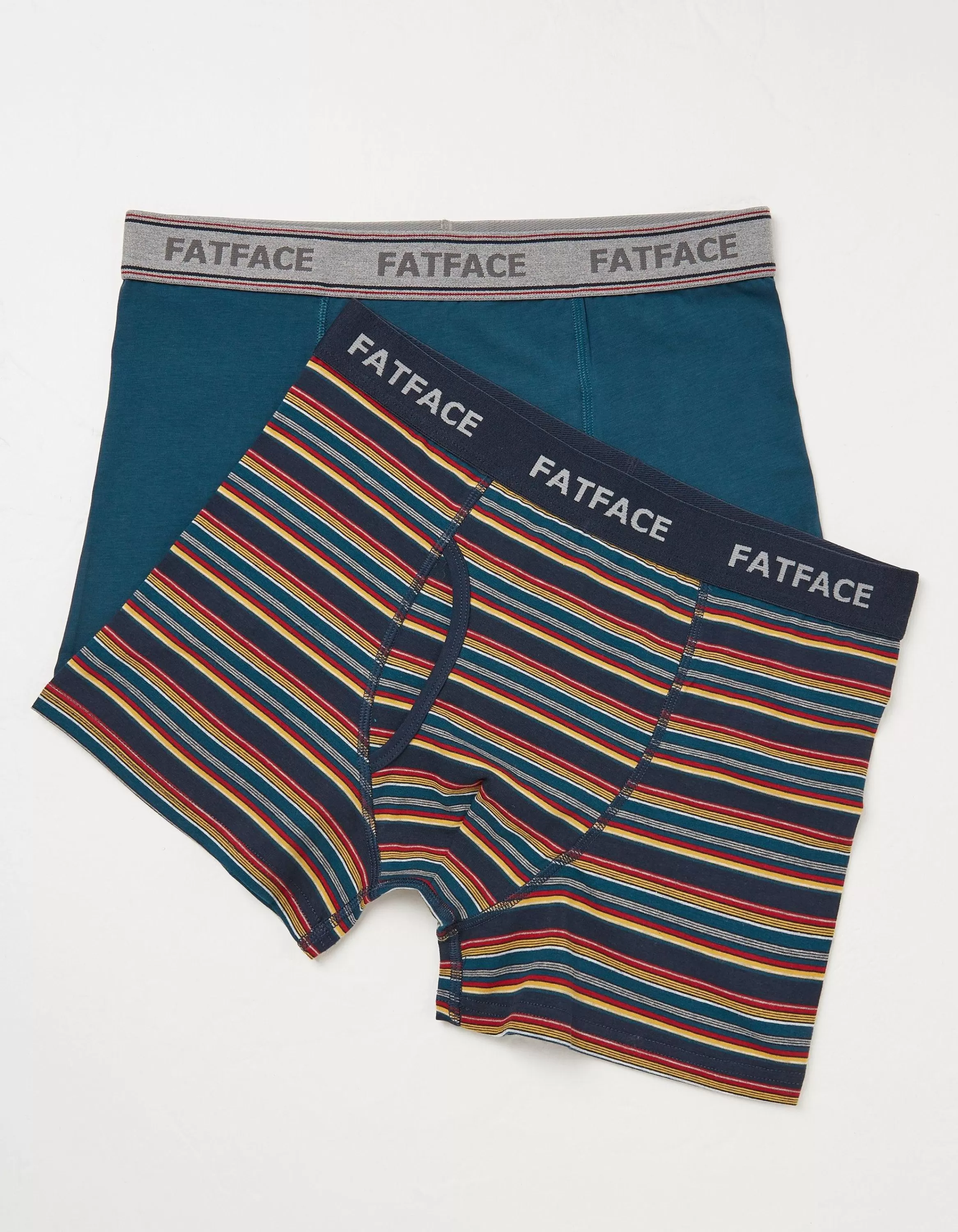 Best FatFace 2 Pack Salcombe Stripe Boxers Bright Red