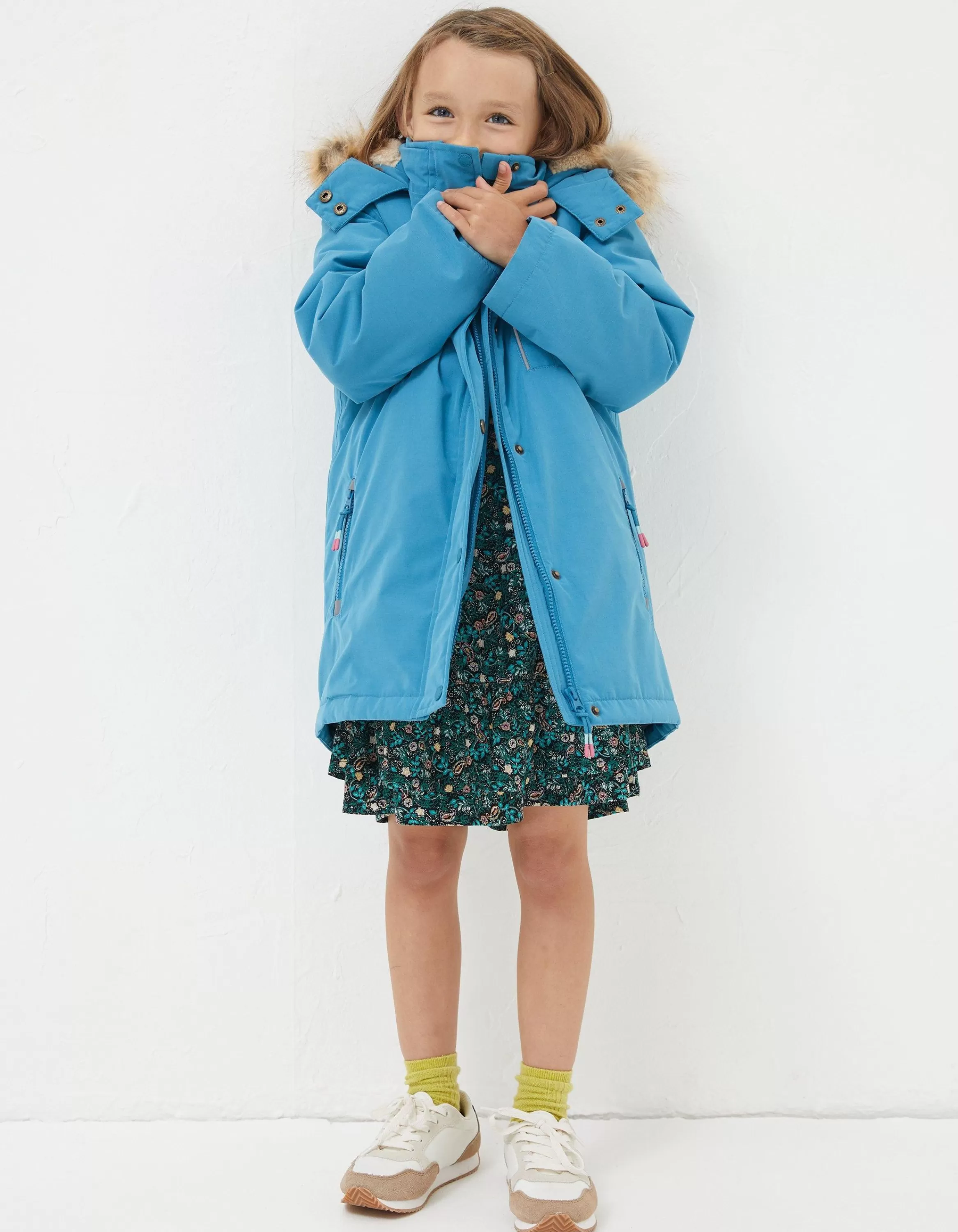 Shop FatFace 3 In 1 Waterproof Coat Teal Green