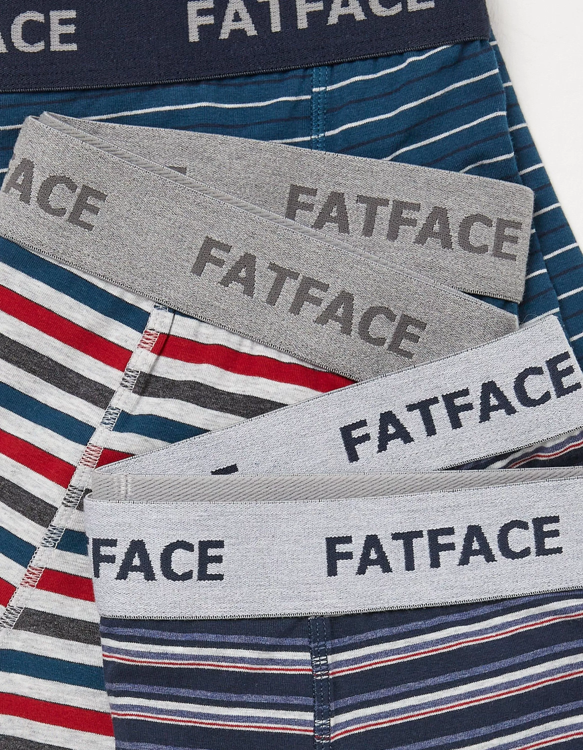 Store FatFace 3 Pack Chesil Stripe Boxers Navy