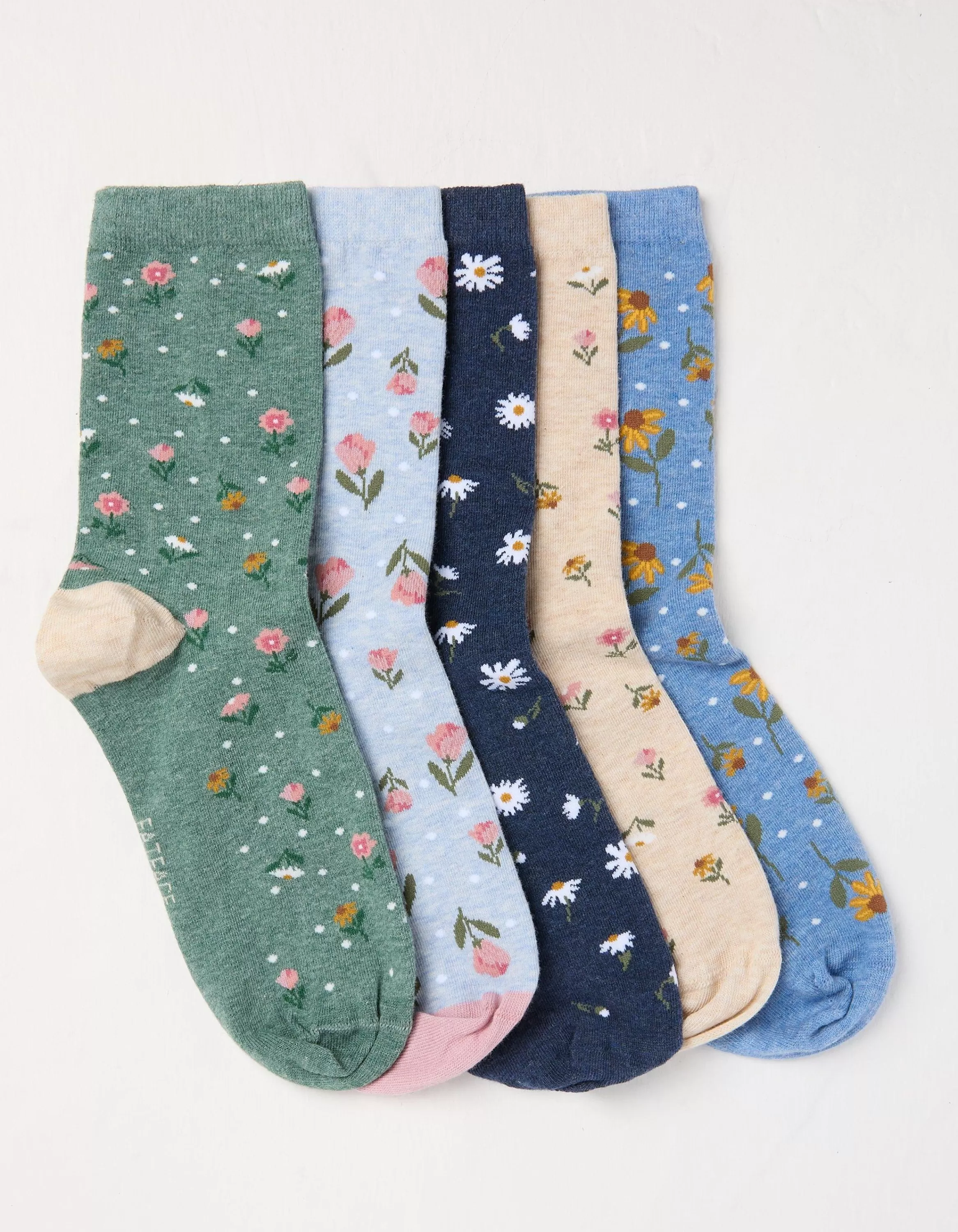 Discount FatFace 5 Pack Floral Socks Multi