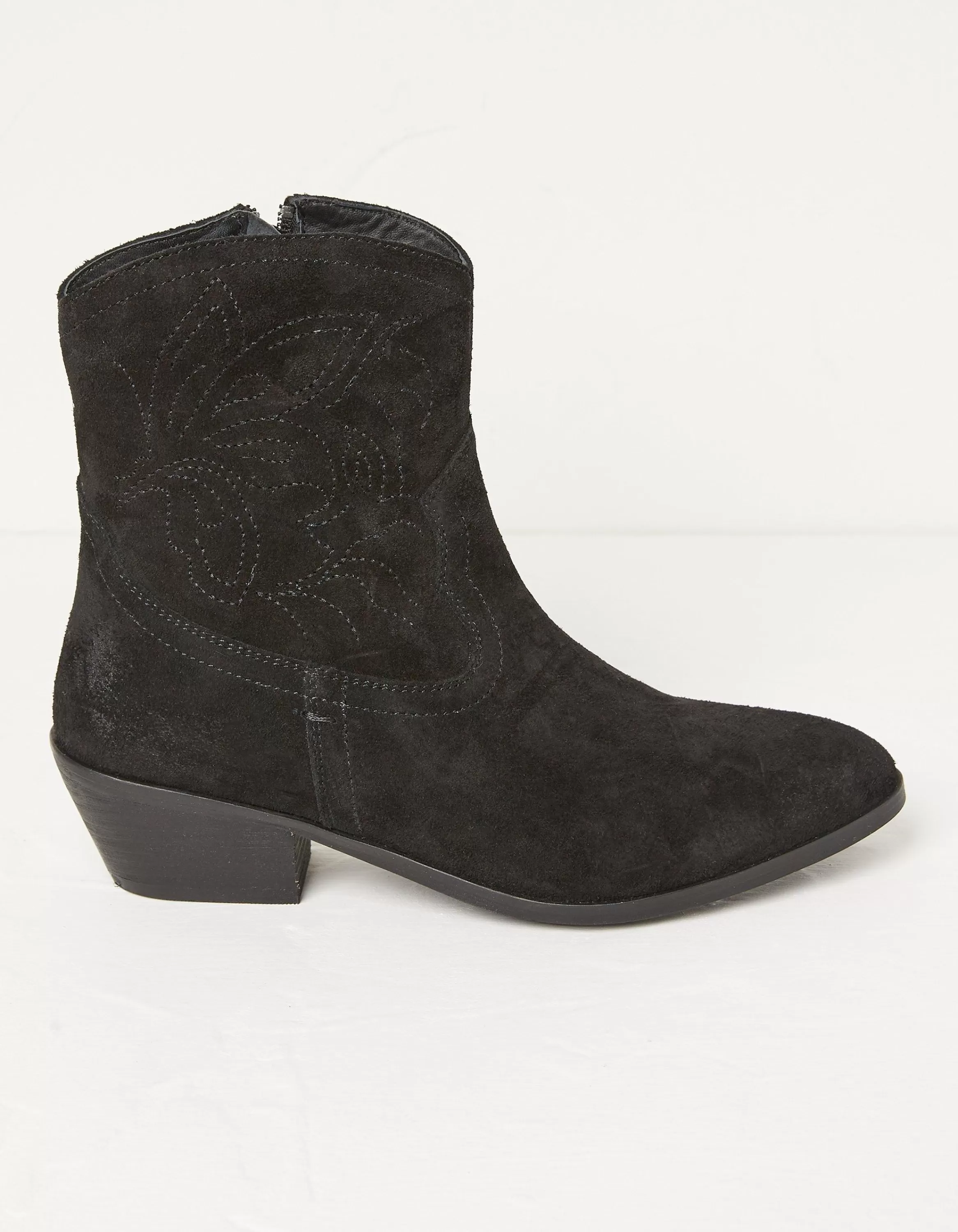 Discount FatFace Abilene Western Embroidered Ankle Boot Black