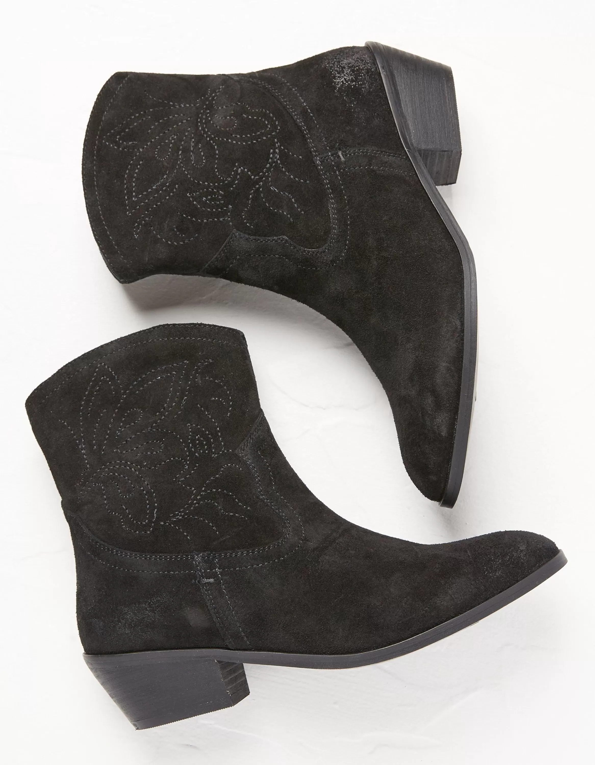 Discount FatFace Abilene Western Embroidered Ankle Boot Black