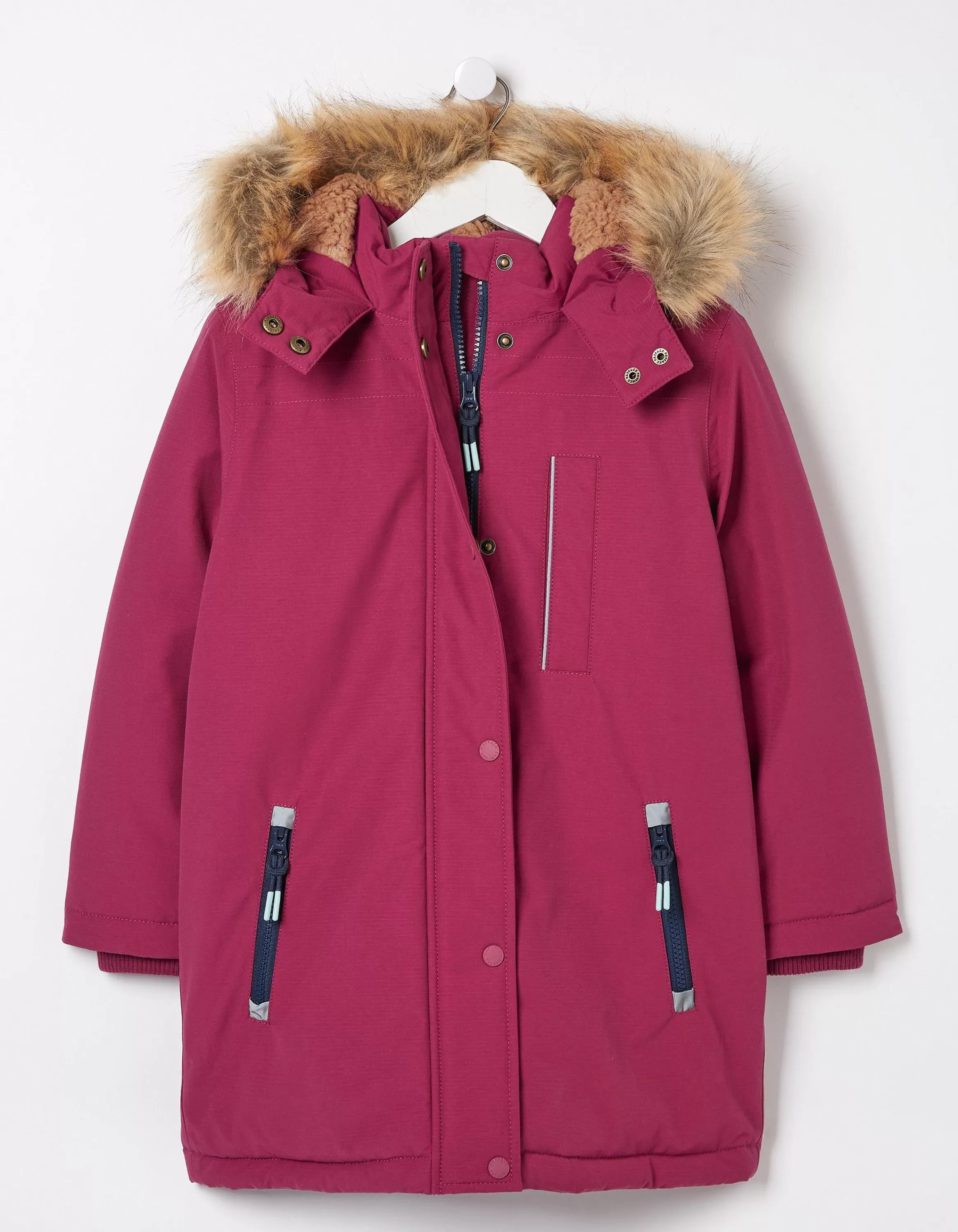 Cheap FatFace Addison Waterproof Coat Berry Pink