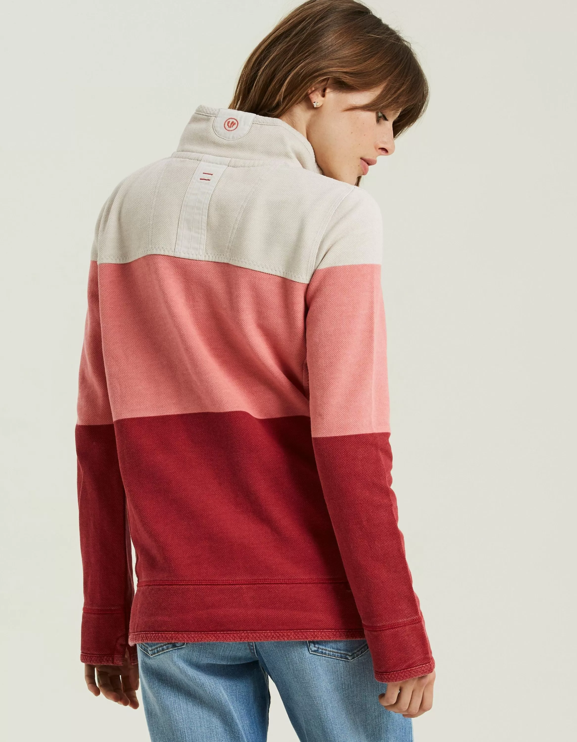 Online FatFace Airlie Colour Block Sweat Soft Coral