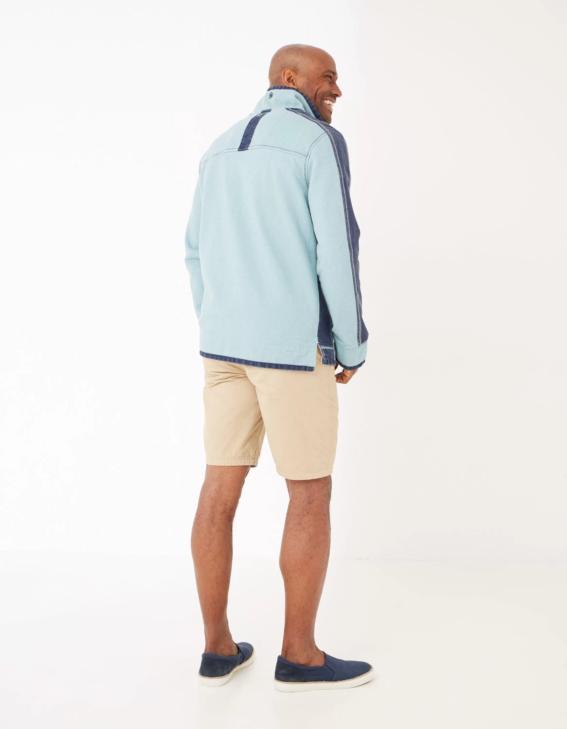 Discount FatFace Airlie Cuff Stripe Pocket Sweat Aqua Green