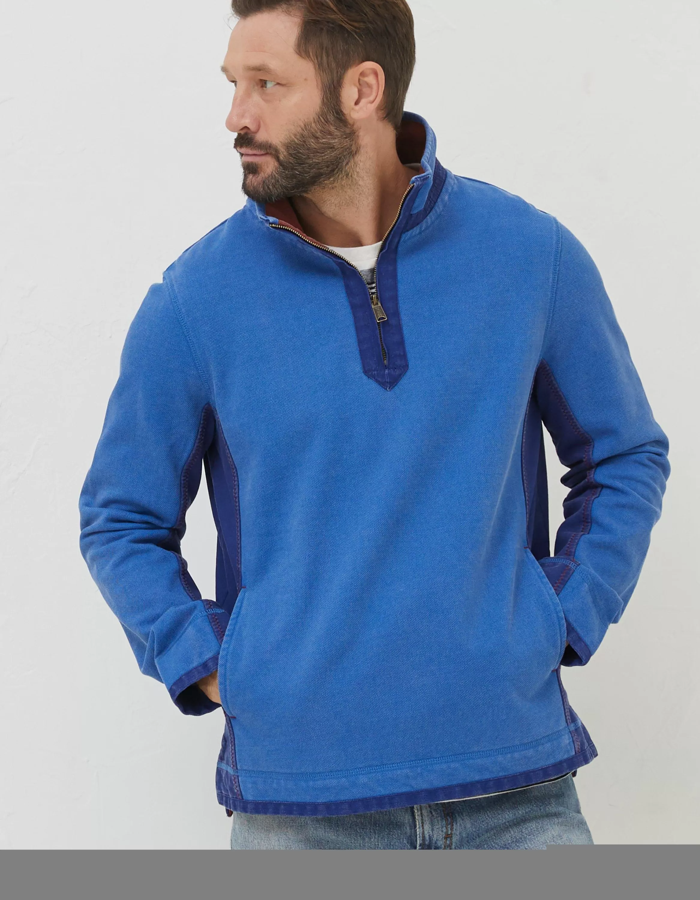 Best FatFace Airlie Pocket Panel Sweatshirt Cobalt Blue