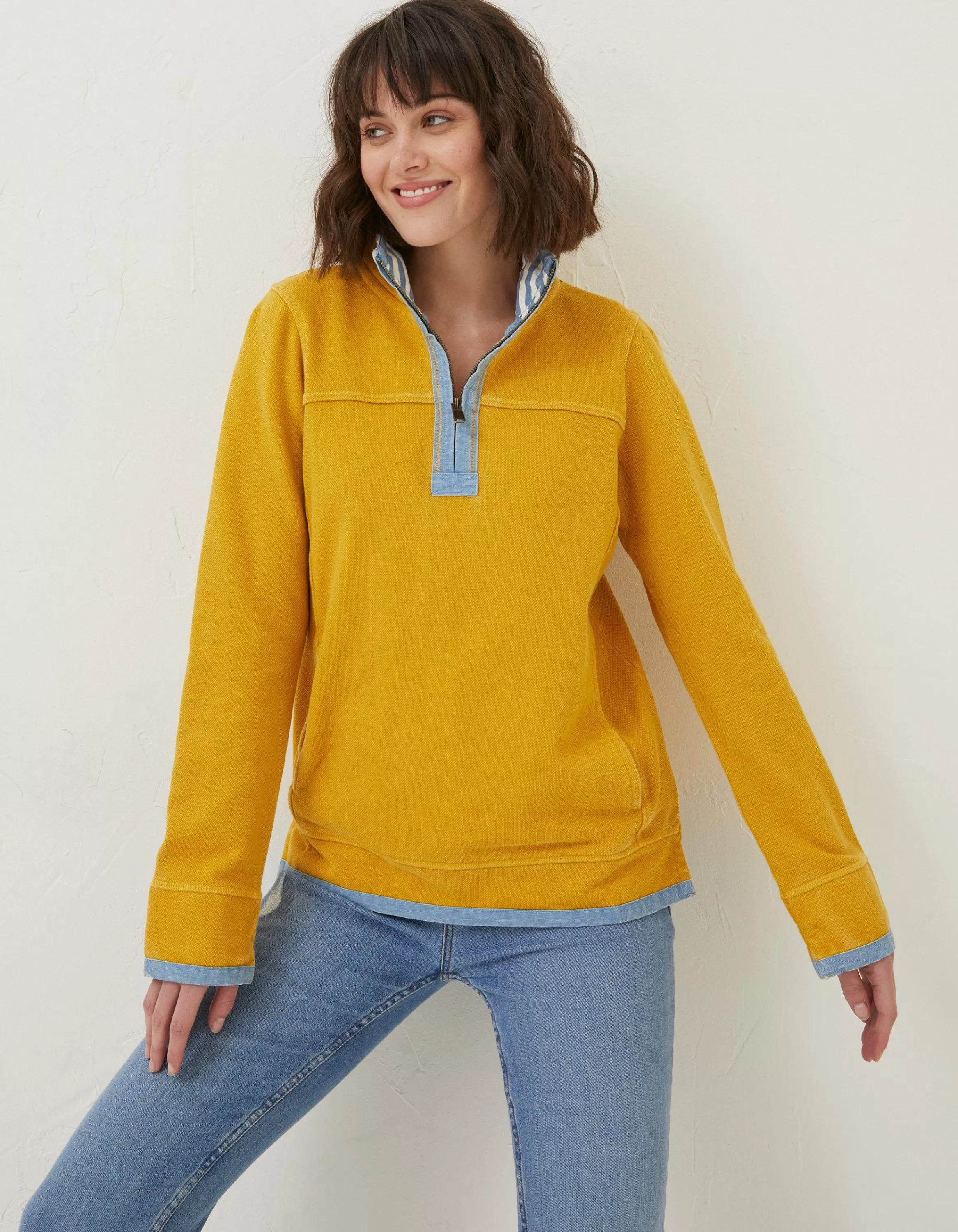 Sale FatFace Airlie Sweat Yellow