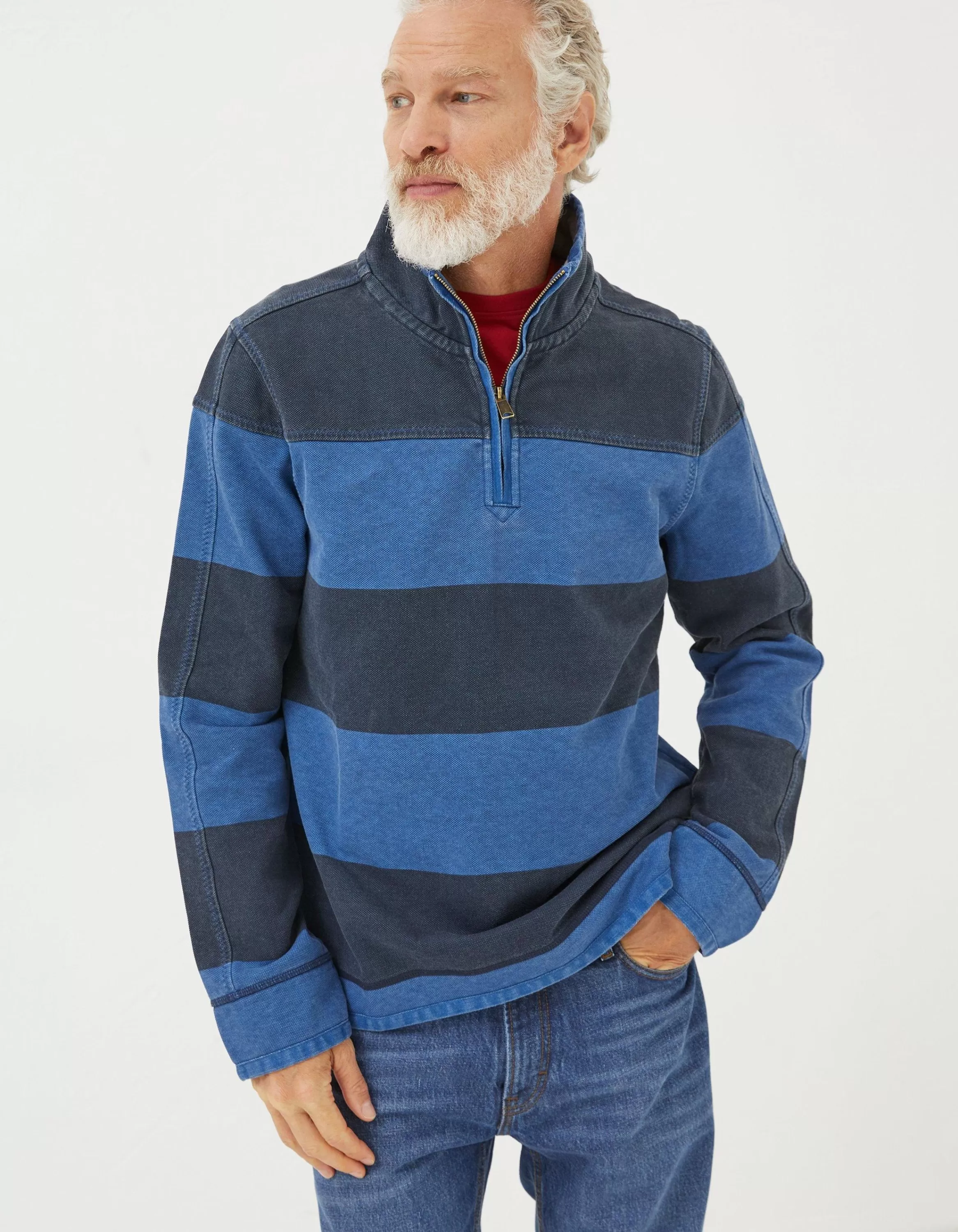 Outlet FatFace Airlie Tonal Stripe Sweatshirt Blue